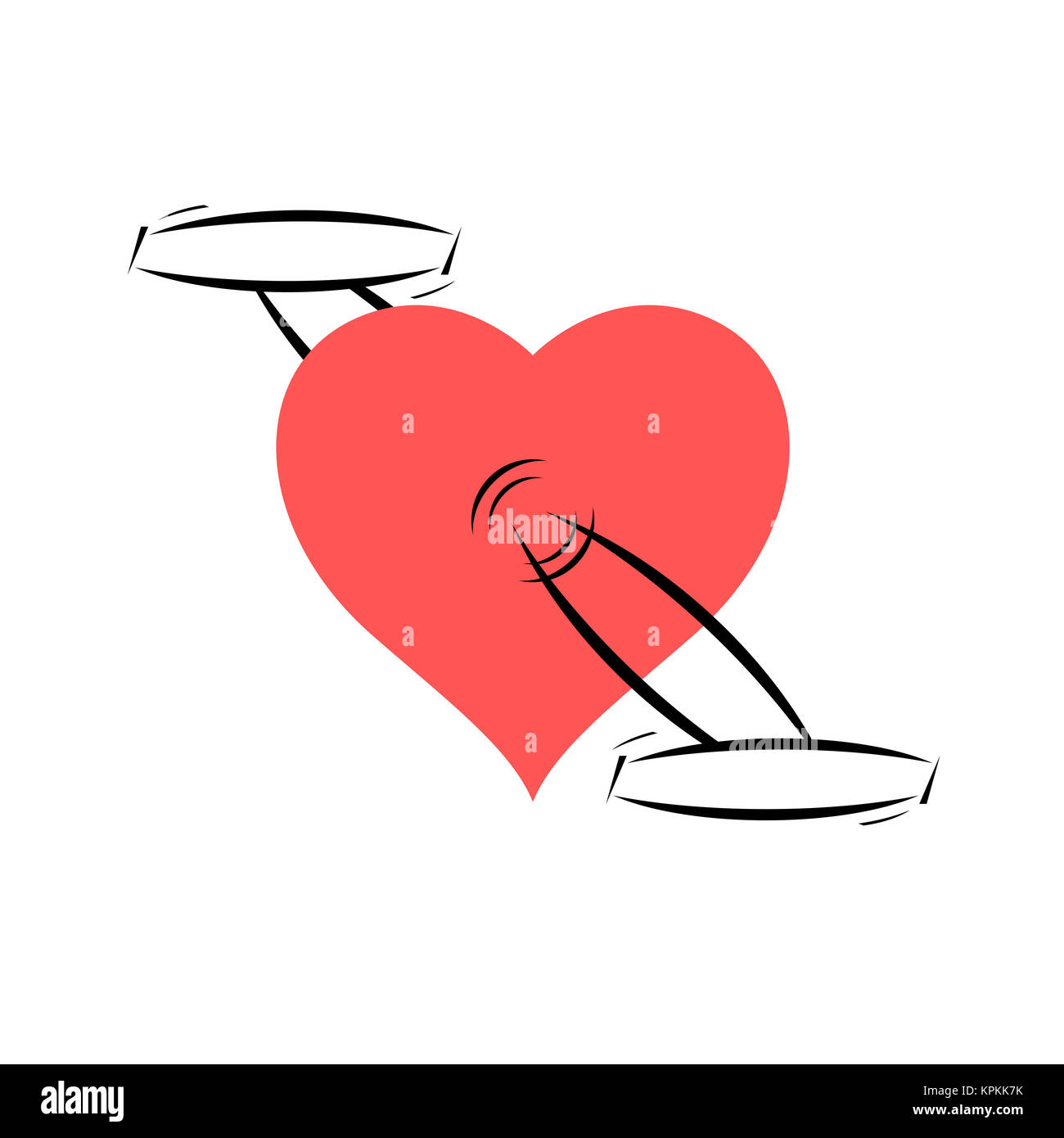 Coeur rose avec les pédales. Vélo Love Concept. Bon pour votre santé idée  créative. Illustration Photo Stock - Alamy