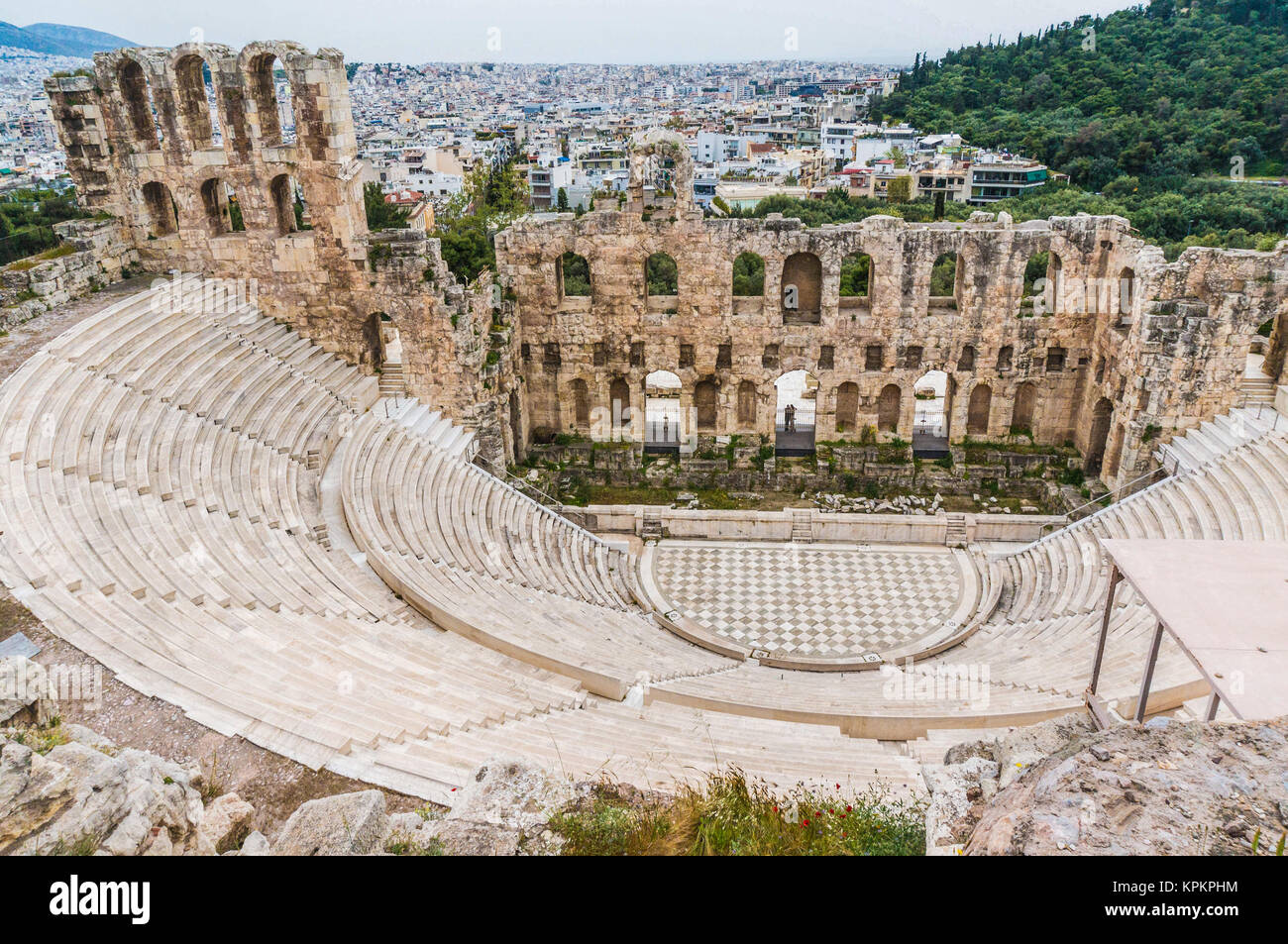 Théâtre grec antique Odéon d'Hérode Atticus à Athènes, Grèce Banque D'Images