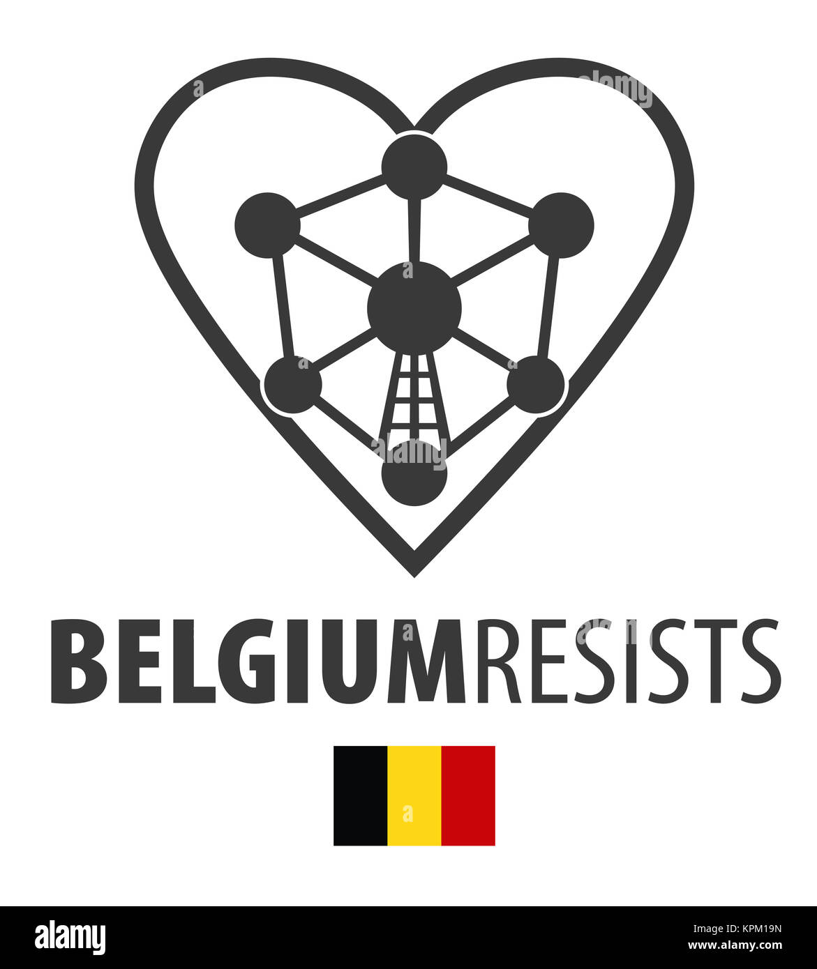 La Belgique résiste aux symbole du terrorisme Banque D'Images