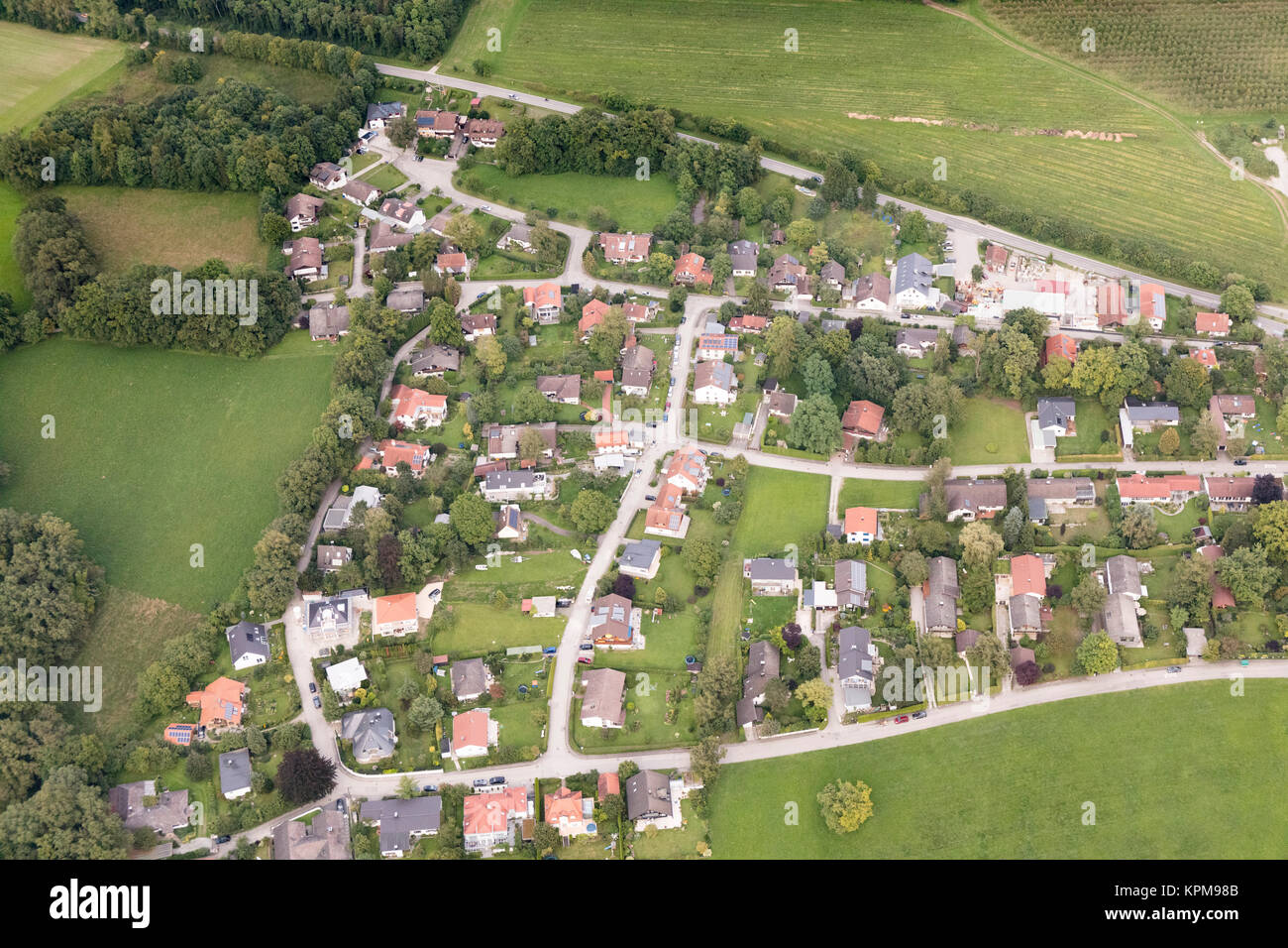 Vue aérienne de Herrsching am Ammersee, Munich, Bavière, Allemagne Banque D'Images