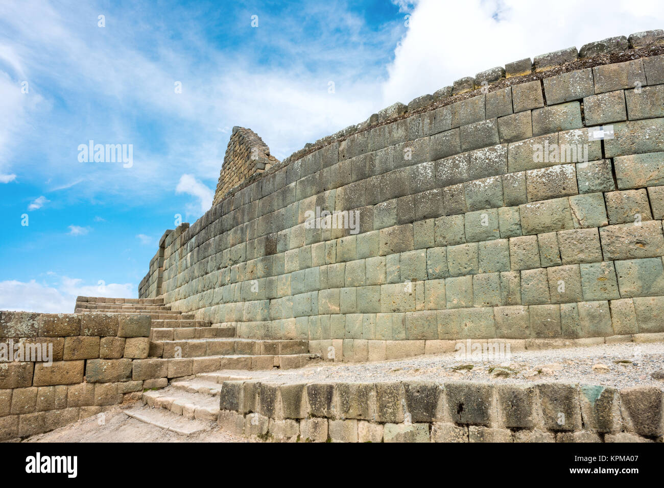 Mur Inca Ingapirca, et la ville, plus connu de ruines Incas en Equateur. Banque D'Images