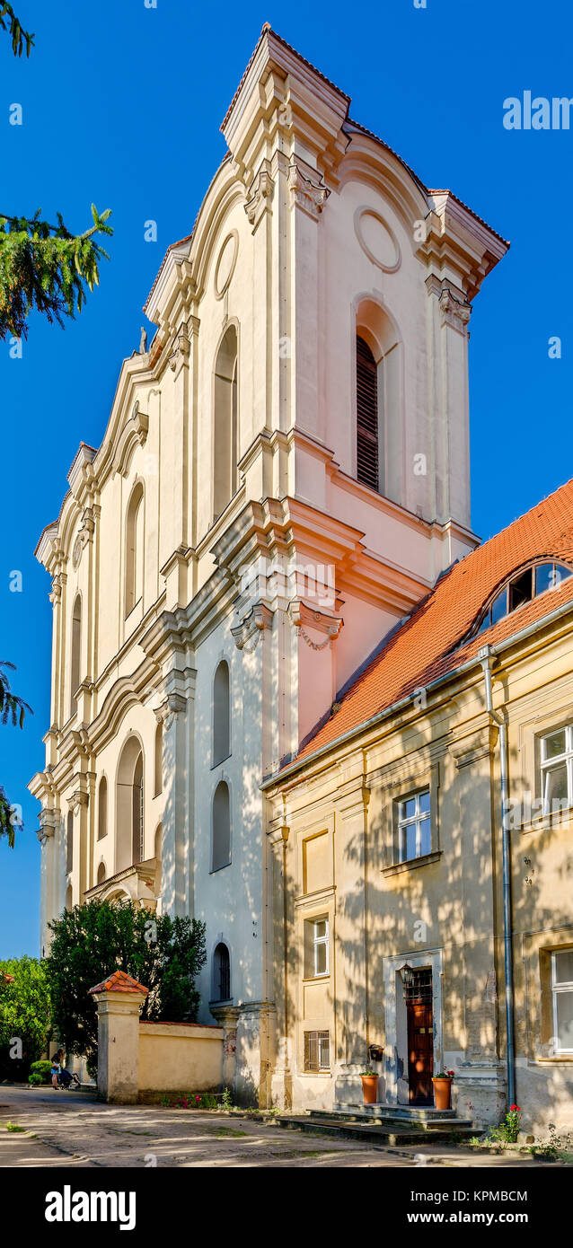 L'église de p. Assomption de la Bienheureuse Vierge Marie, ancien monastère, cystercian Poznań (allemand : Wongrowitz), la Grande Pologne, voïvodie Polan Banque D'Images