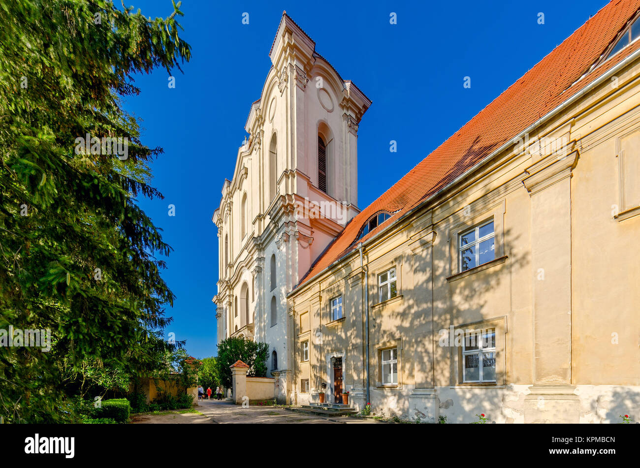 L'église de p. Assomption de la Bienheureuse Vierge Marie, ancien monastère, cystercian Poznań (allemand : Wongrowitz), la Grande Pologne, voïvodie Polan Banque D'Images