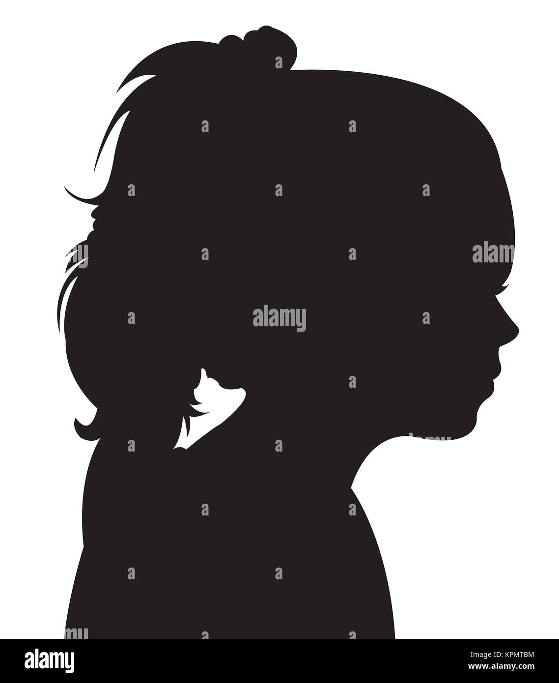 une silhouette de tête d'enfant Banque D'Images