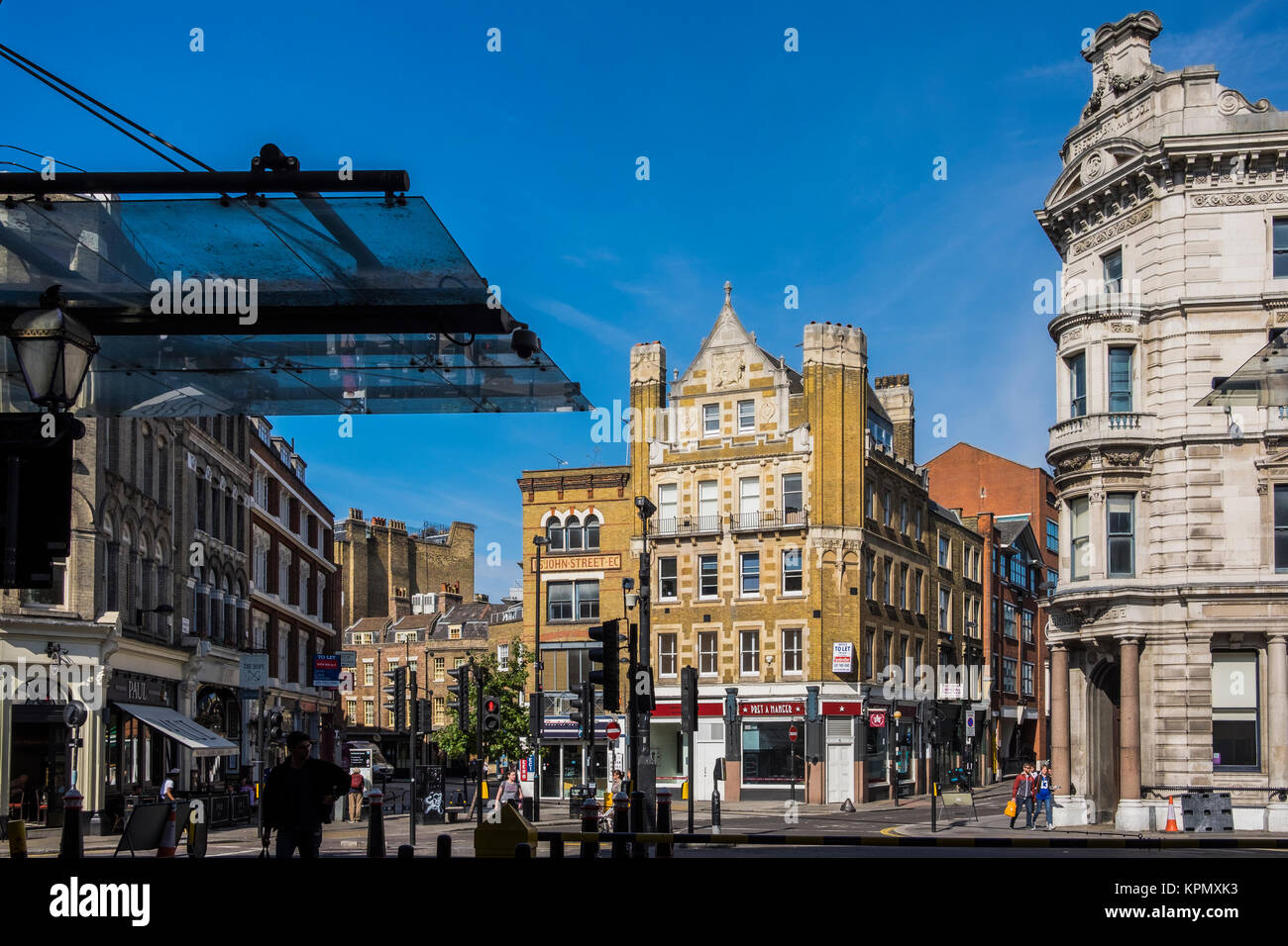 St John Street en face du marché de Smithfield, Londres, Angleterre, Royaume-Uni Banque D'Images
