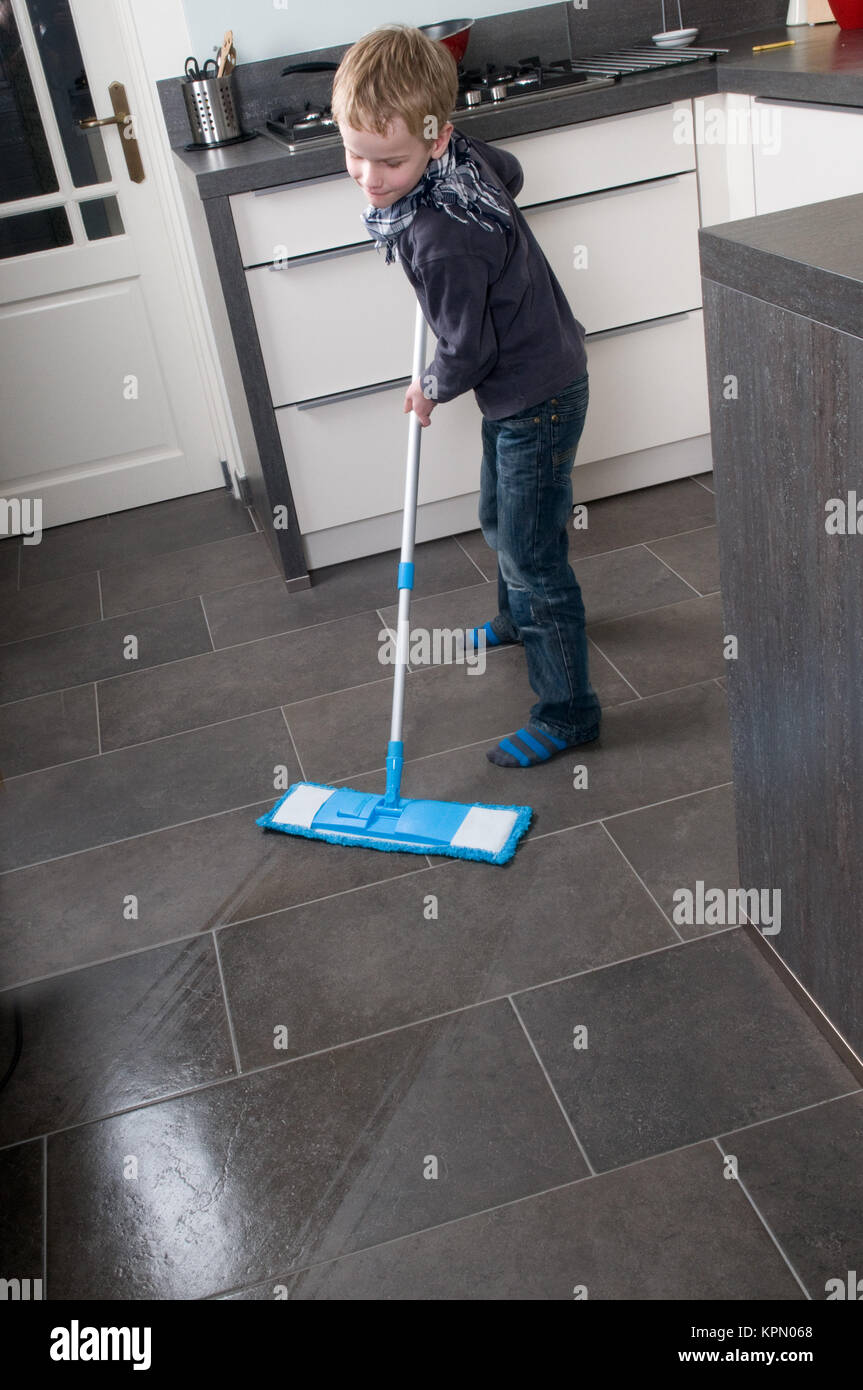 Nettoyage du marbre Banque D'Images