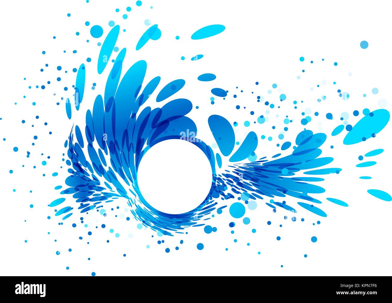 Splash Wave, frontière arrondi blanc Illustration de Vecteur