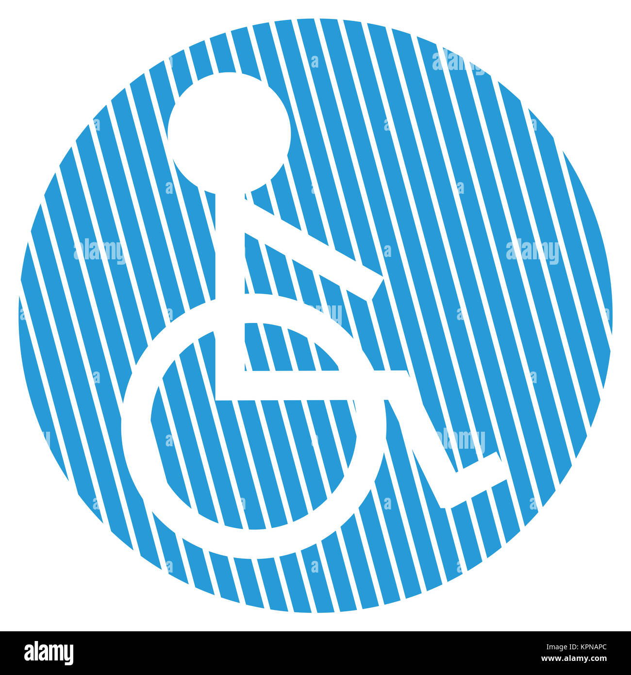 Symbole du fauteuil roulant cercle rayé Banque D'Images
