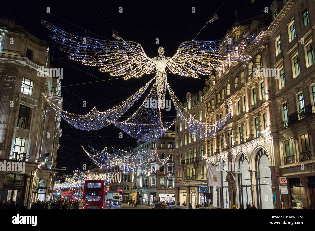 Regent Street, Lumières de Noël, 2017, Londres, Royaume-Uni Banque D'Images