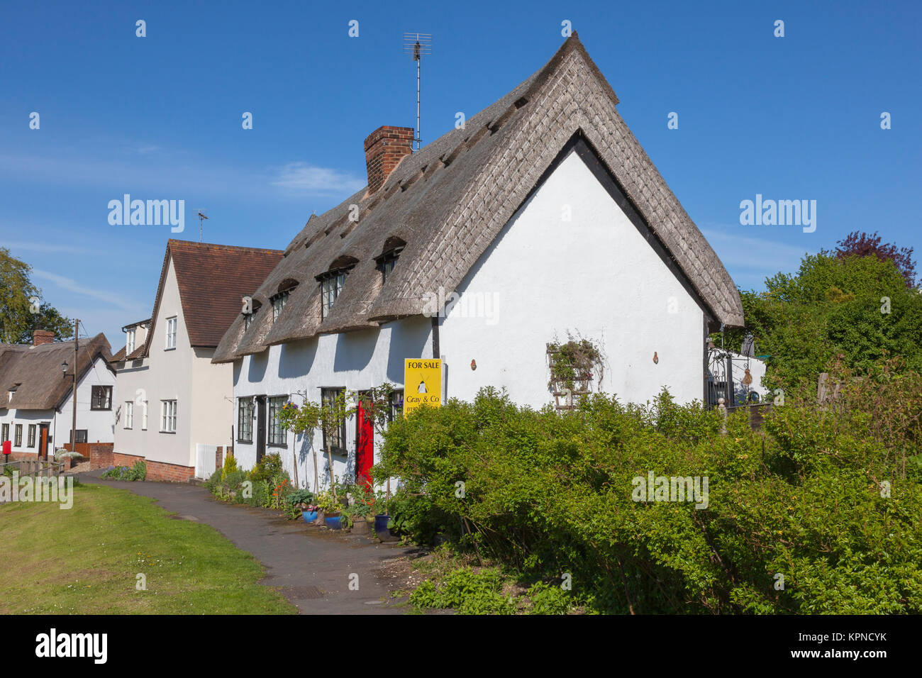 Une chaumière à vendre dans le village de Finchingfield souhaitable Essex, UK Banque D'Images