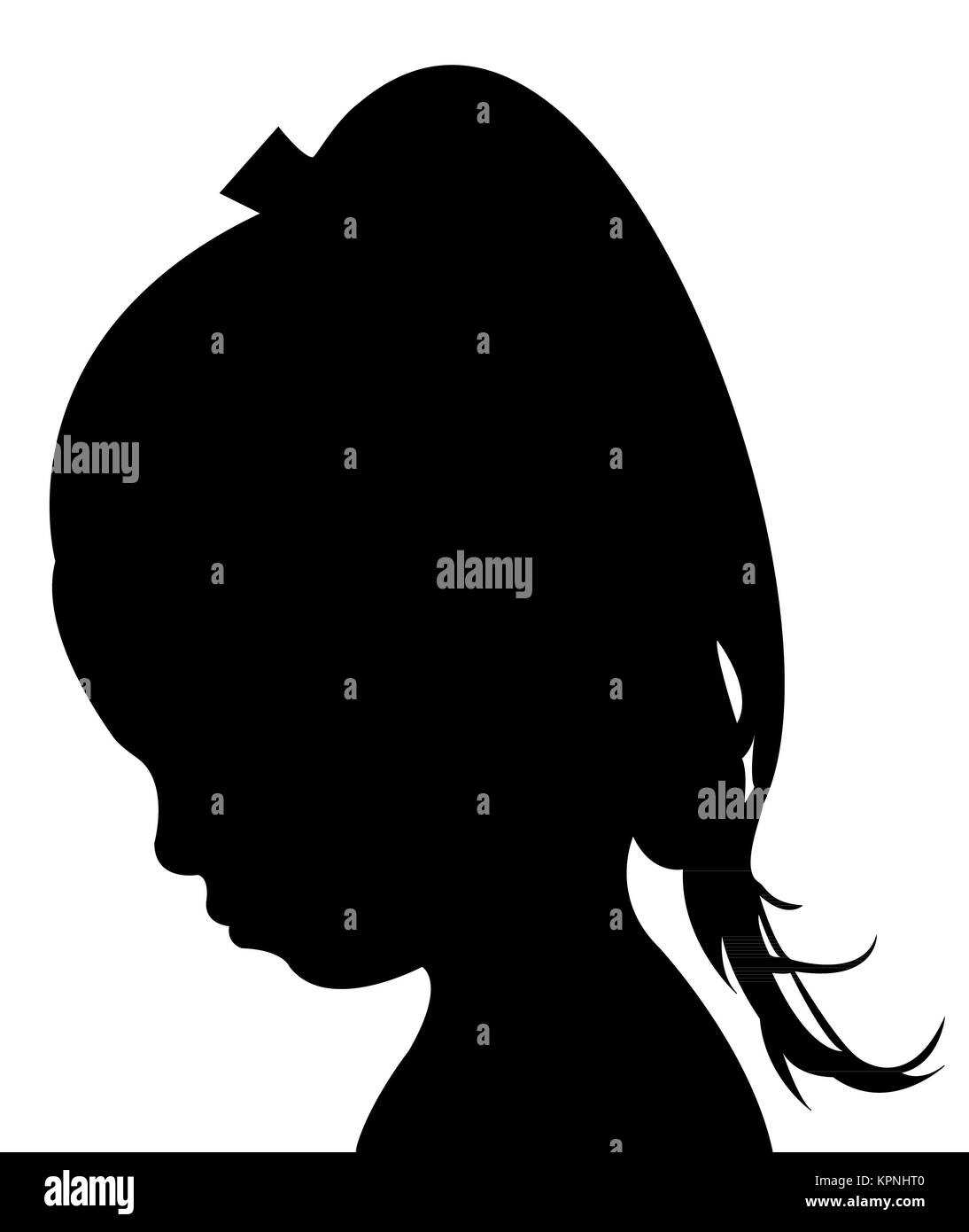 une silhouette de tête d'enfant Banque D'Images