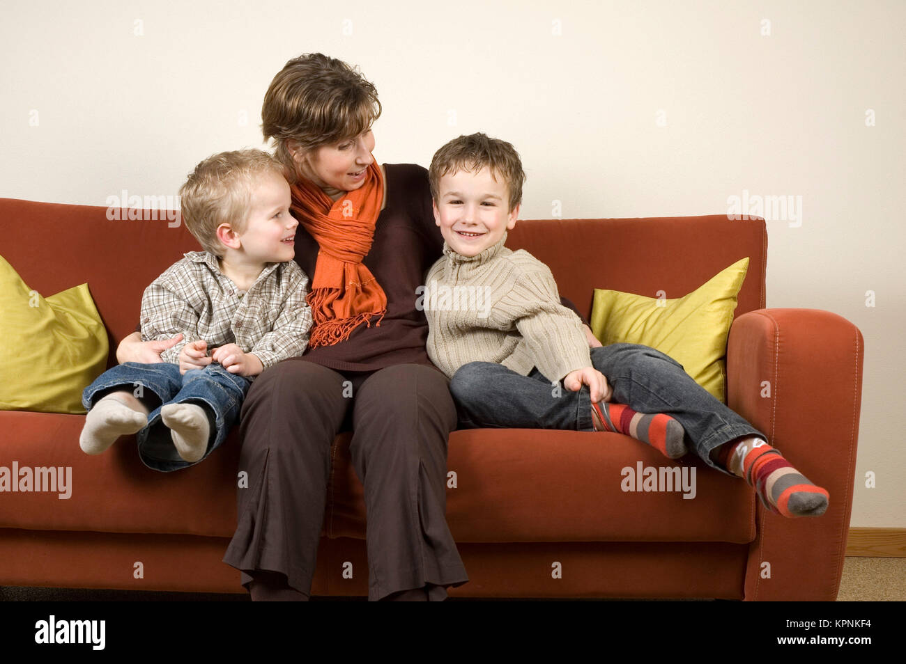 La mère et les deux fils 6 Banque D'Images