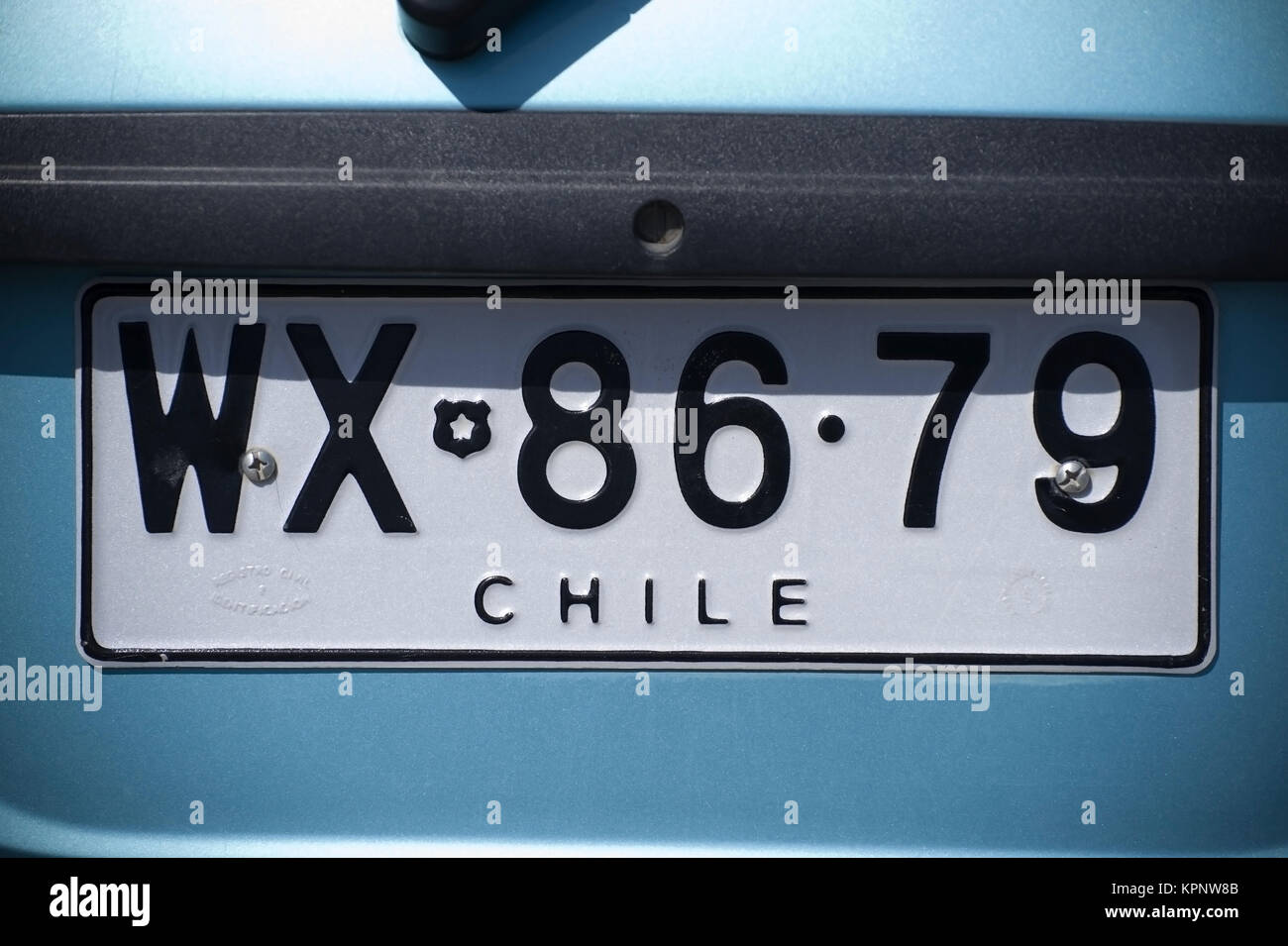 Autokennzeichen, Chili - plaque, Chili Banque D'Images