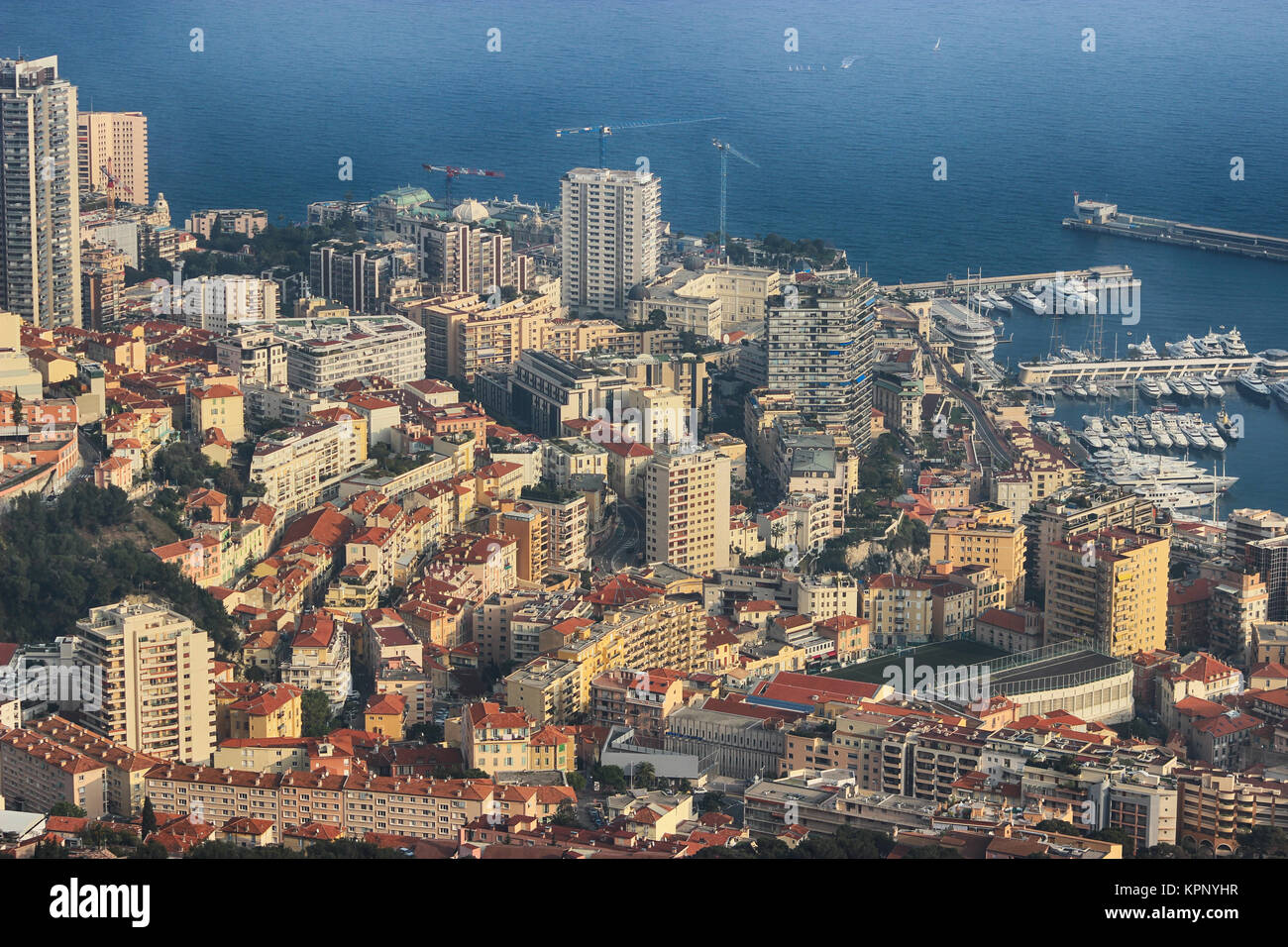 Vue aérienne du port Hercule à Monaco et Monte-Carlo Banque D'Images