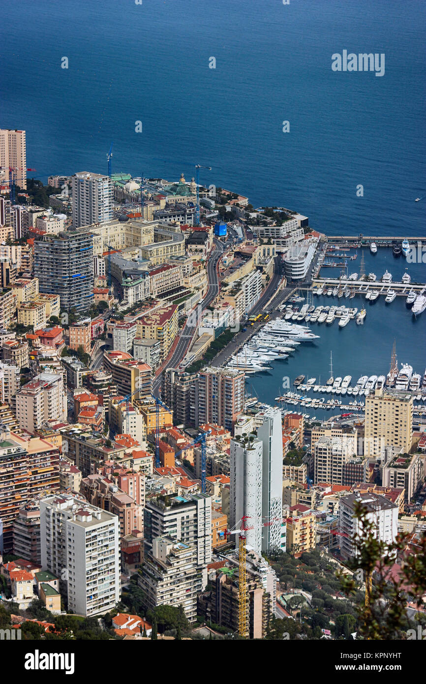 Vue aérienne du port Hercule à Monaco et Monte-Carlo Banque D'Images