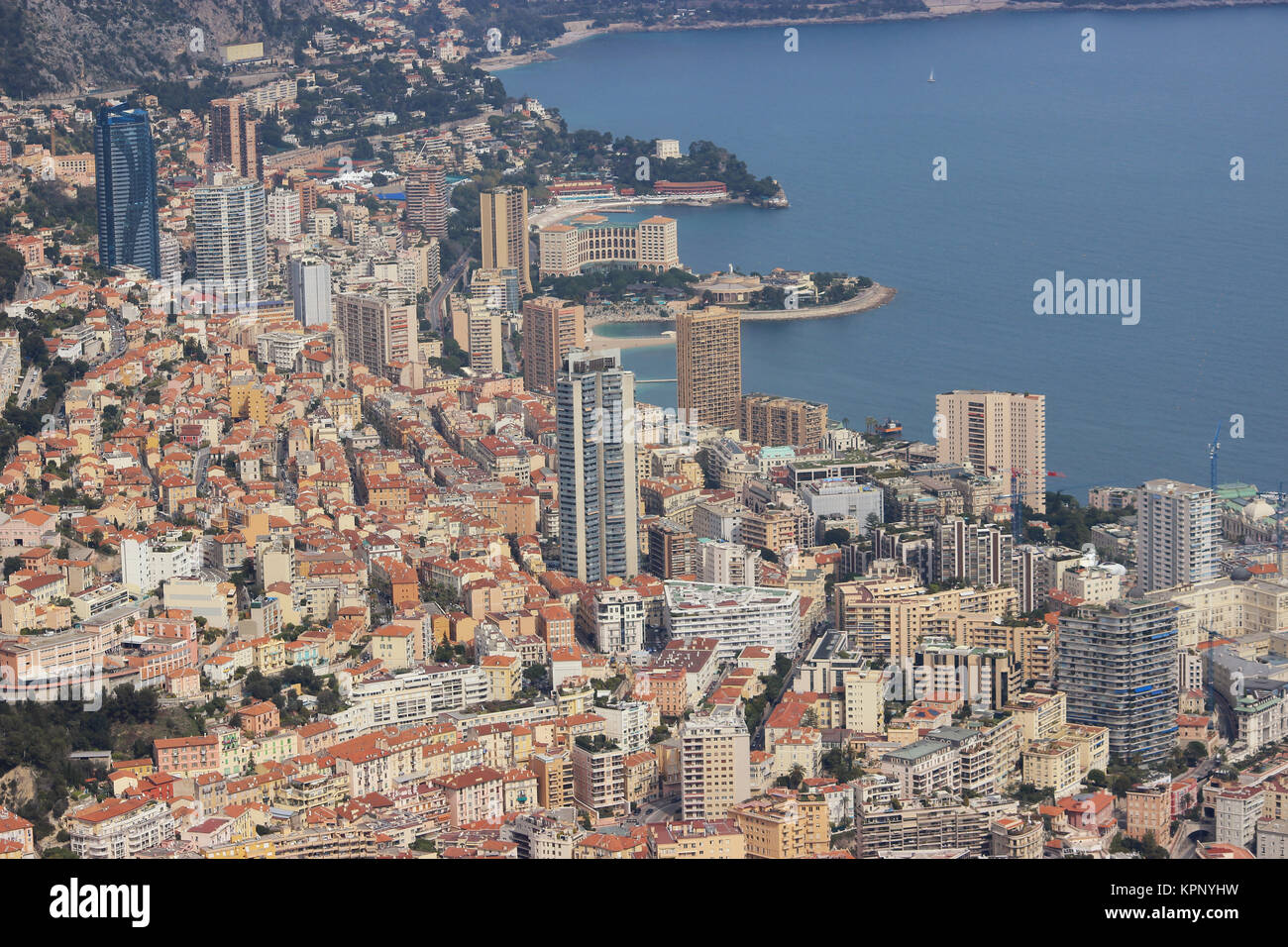 Vue aérienne de la Principauté de Monaco Banque D'Images