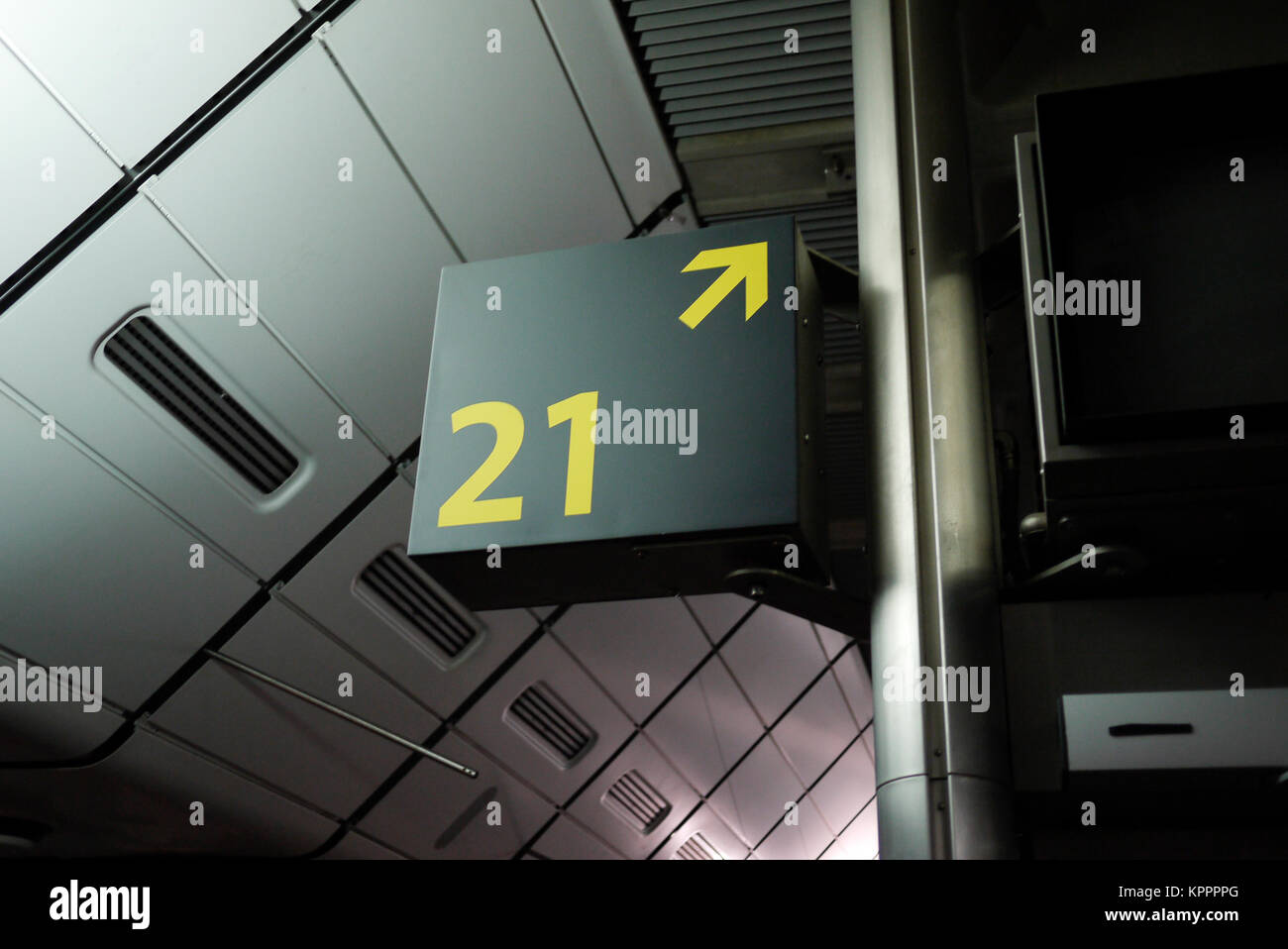 Signe de la plate-forme dans le terminal Eurostar de Waterloo à Londres Banque D'Images