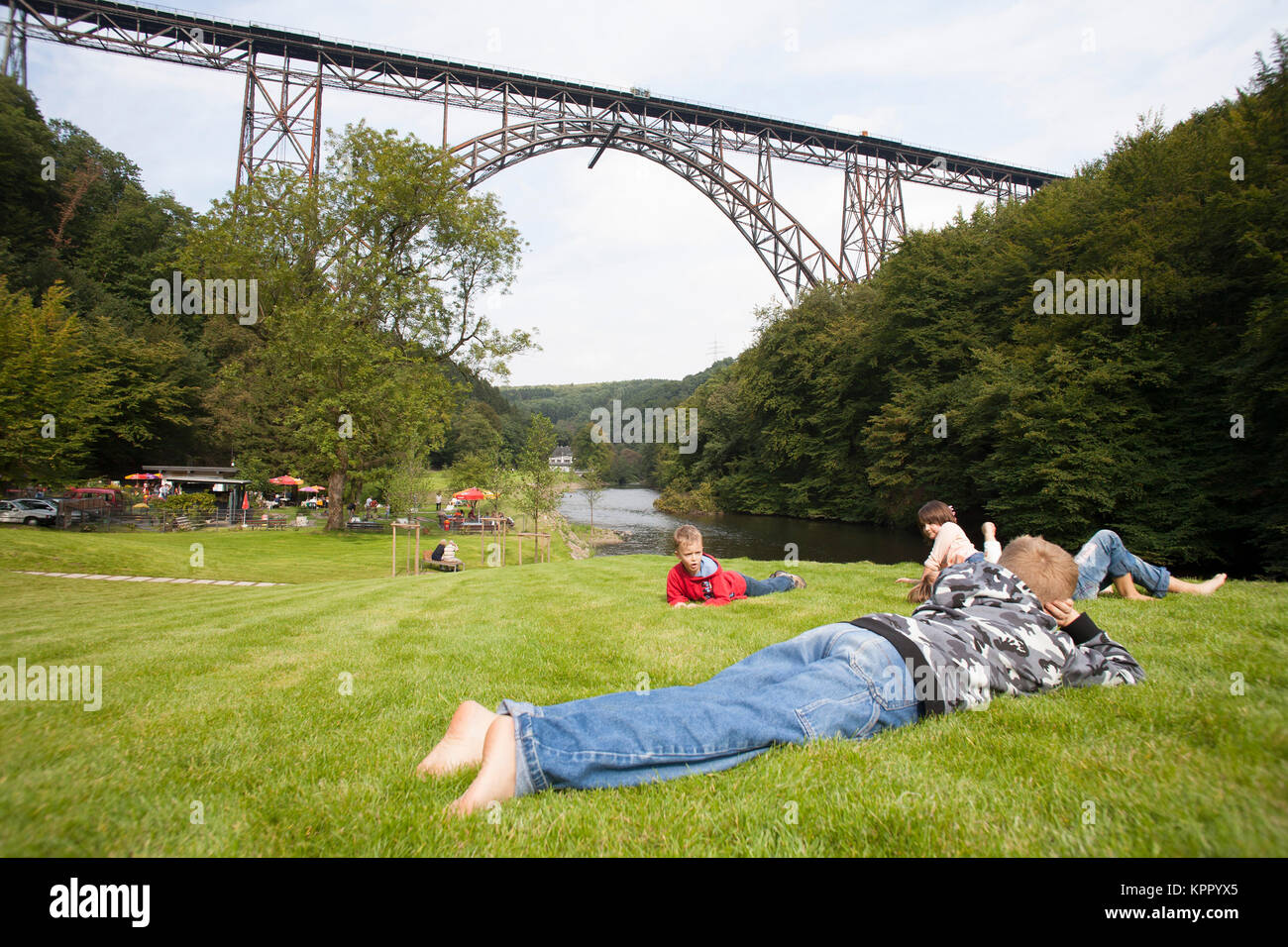 L'Allemagne, la région de Bergisches Land, le Muengstener bridge près de Solingen. France, région du Bergisches Land, die Bruecke Muengstener bei Solingen. Banque D'Images