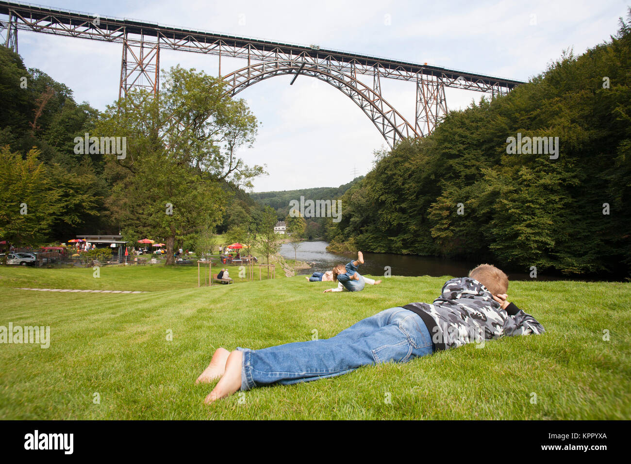 L'Allemagne, la région de Bergisches Land, le Muengstener bridge près de Solingen. France, région du Bergisches Land, die Bruecke Muengstener bei Solingen. Banque D'Images