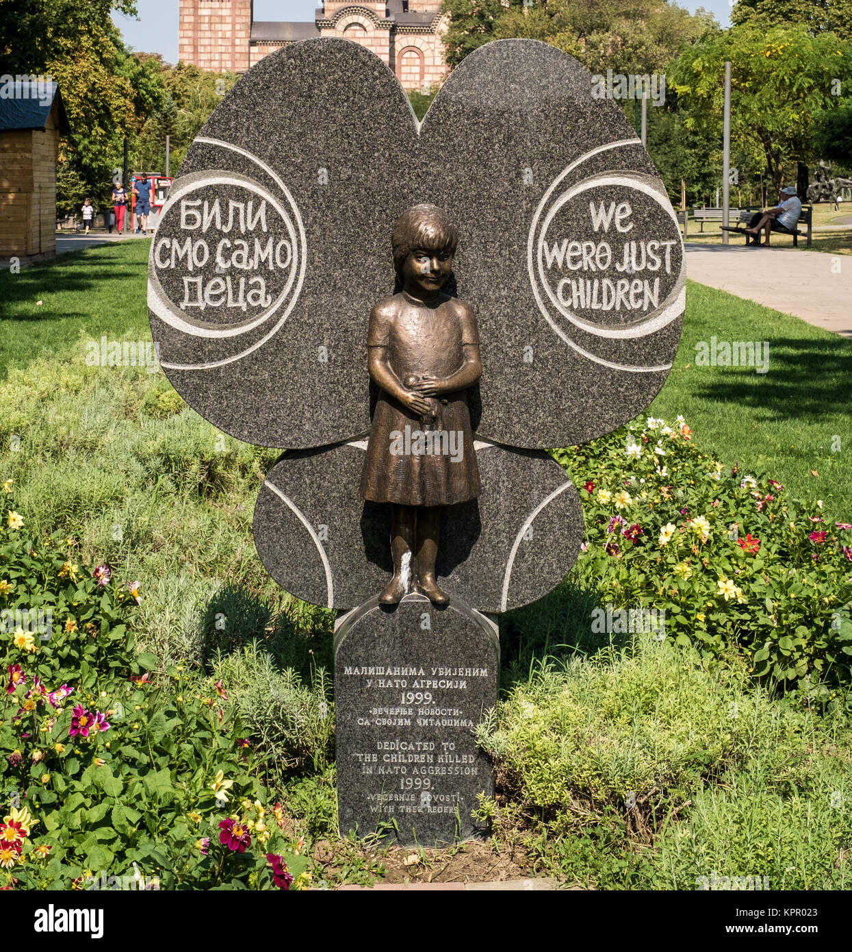 Monument dédié aux enfants serbes morts au cours de l'agression de l'Otan" en 1999. Belgrade, Serbie. Banque D'Images