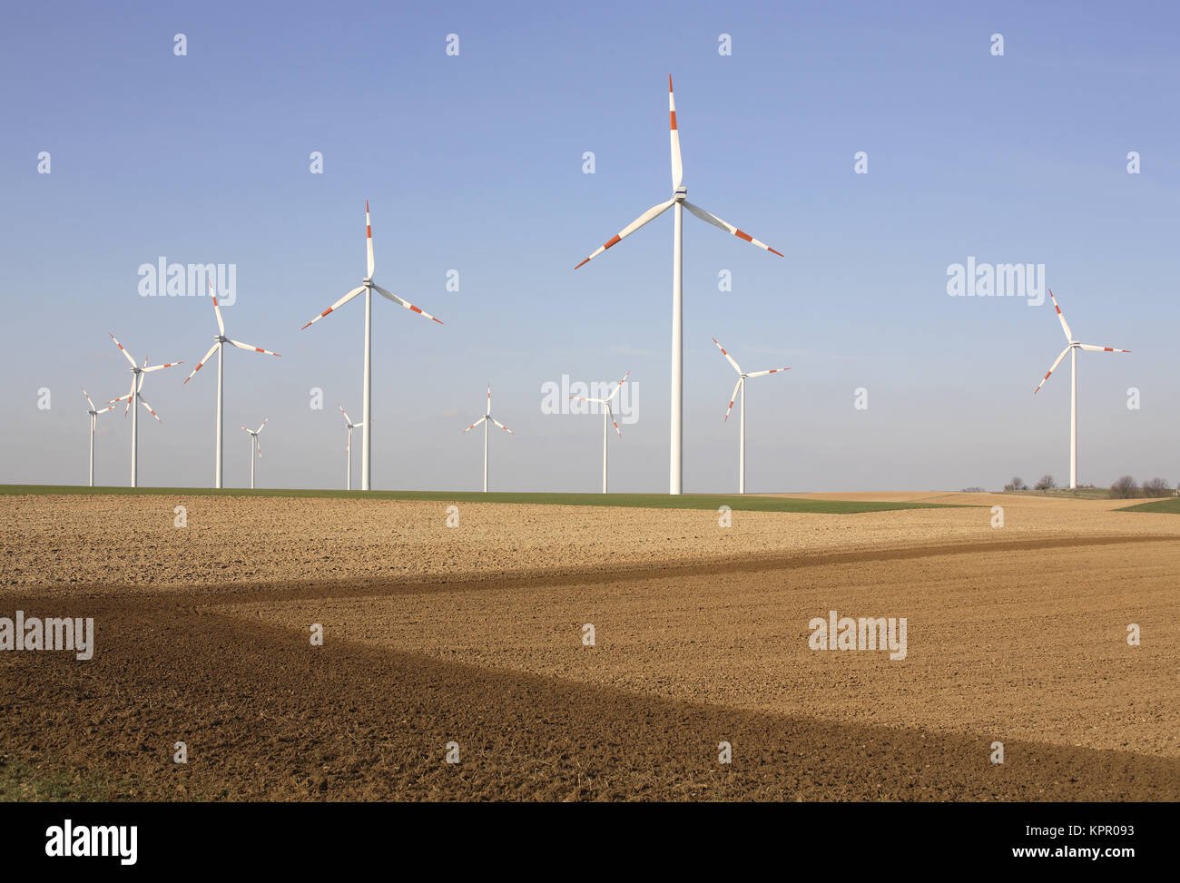 L'Allemagne, l'énergie éolienne des usines près de Plochingen. Deutschland, bei Windkraftanlagen Bergneustadt. Banque D'Images