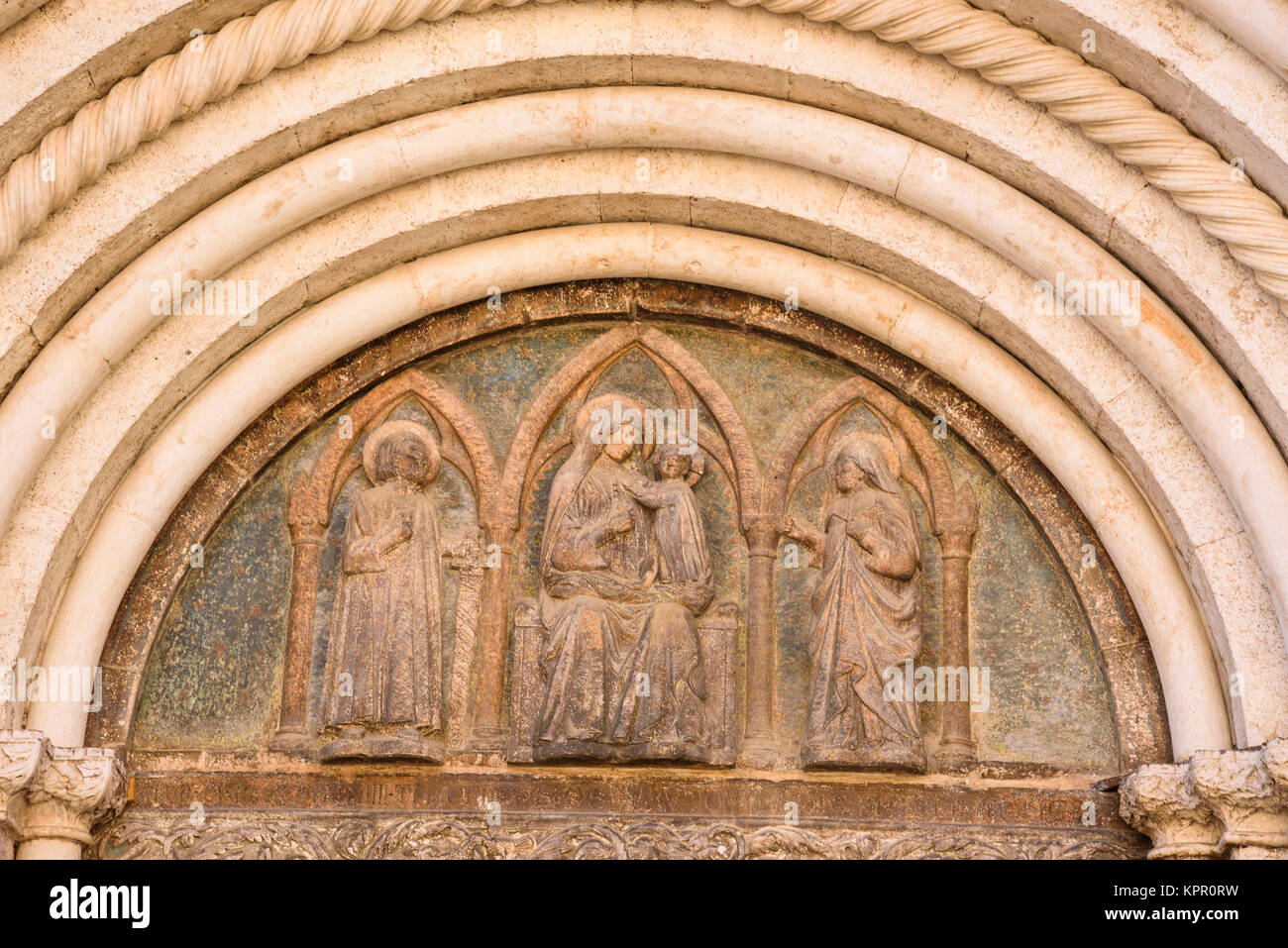 Porte de l'église, Vieille Ville, Zadar, Croatie Banque D'Images