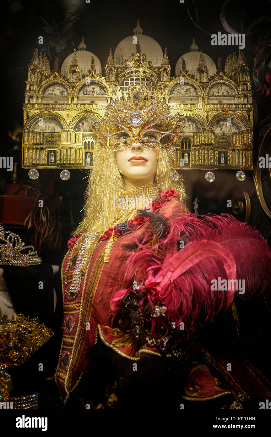 Masque de Carnaval de Venise en vitrine Banque D'Images