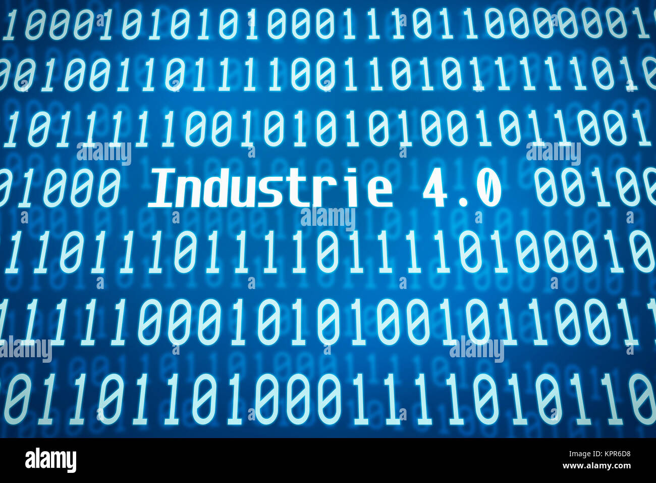 Code binaire avec le mot industrie 4.0 dans le centre Banque D'Images