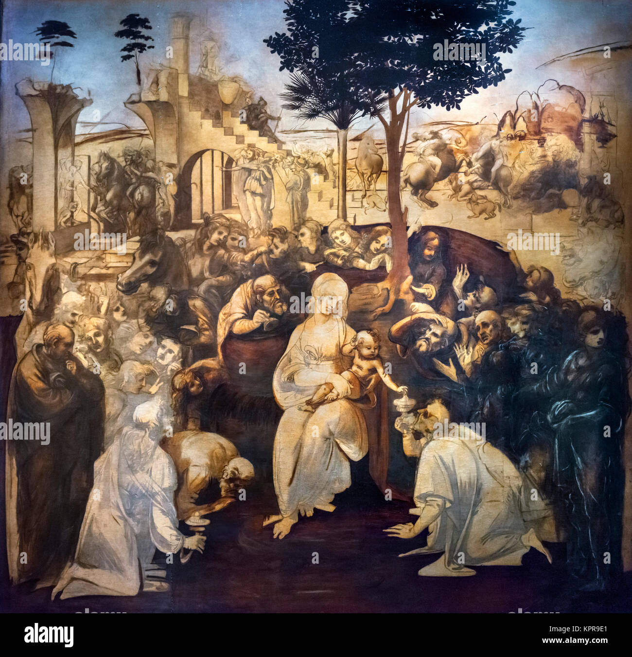 Murale En Céramique Ange Leonardo Da Vinci – 40x40 Cm (8x8 Carreaux) – Picture-Tiles.com