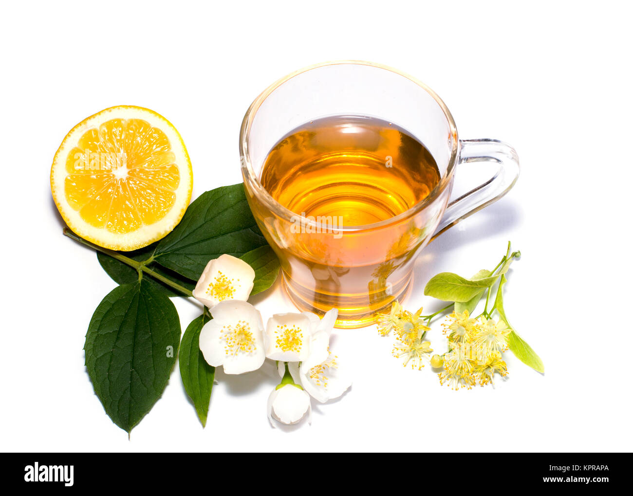 Plateau de chaux, de citron et de fleurs Banque D'Images