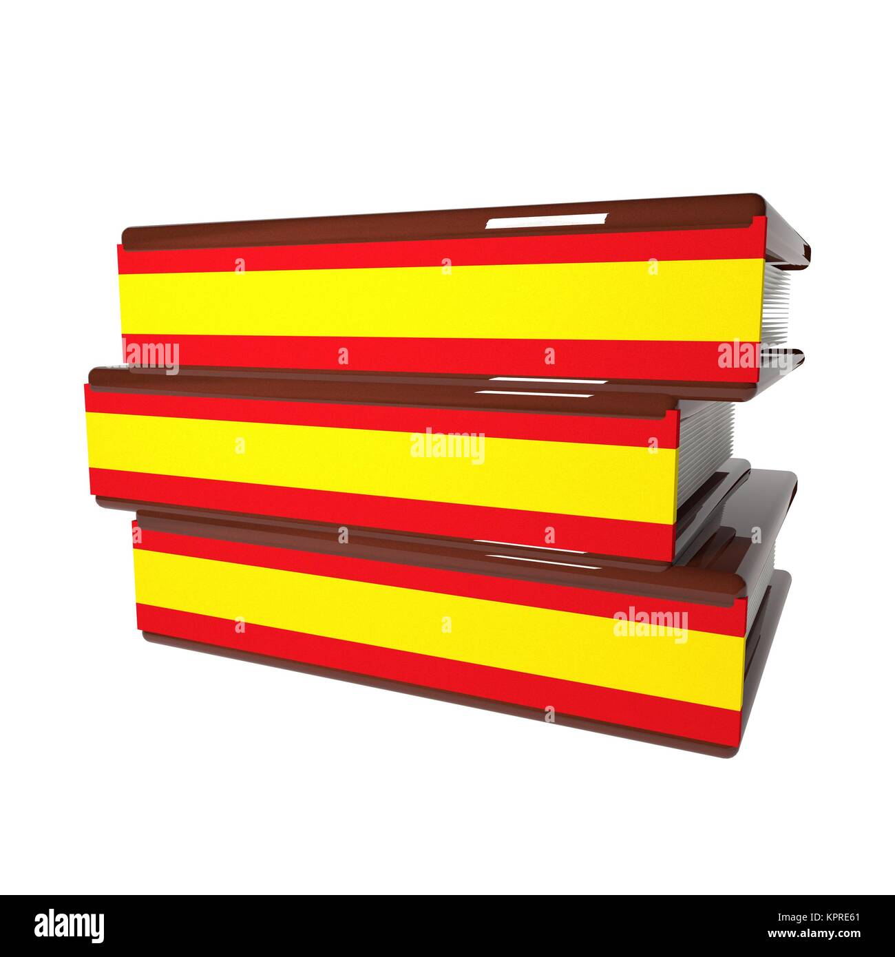 Livres en Espagnol isolated over white Banque D'Images