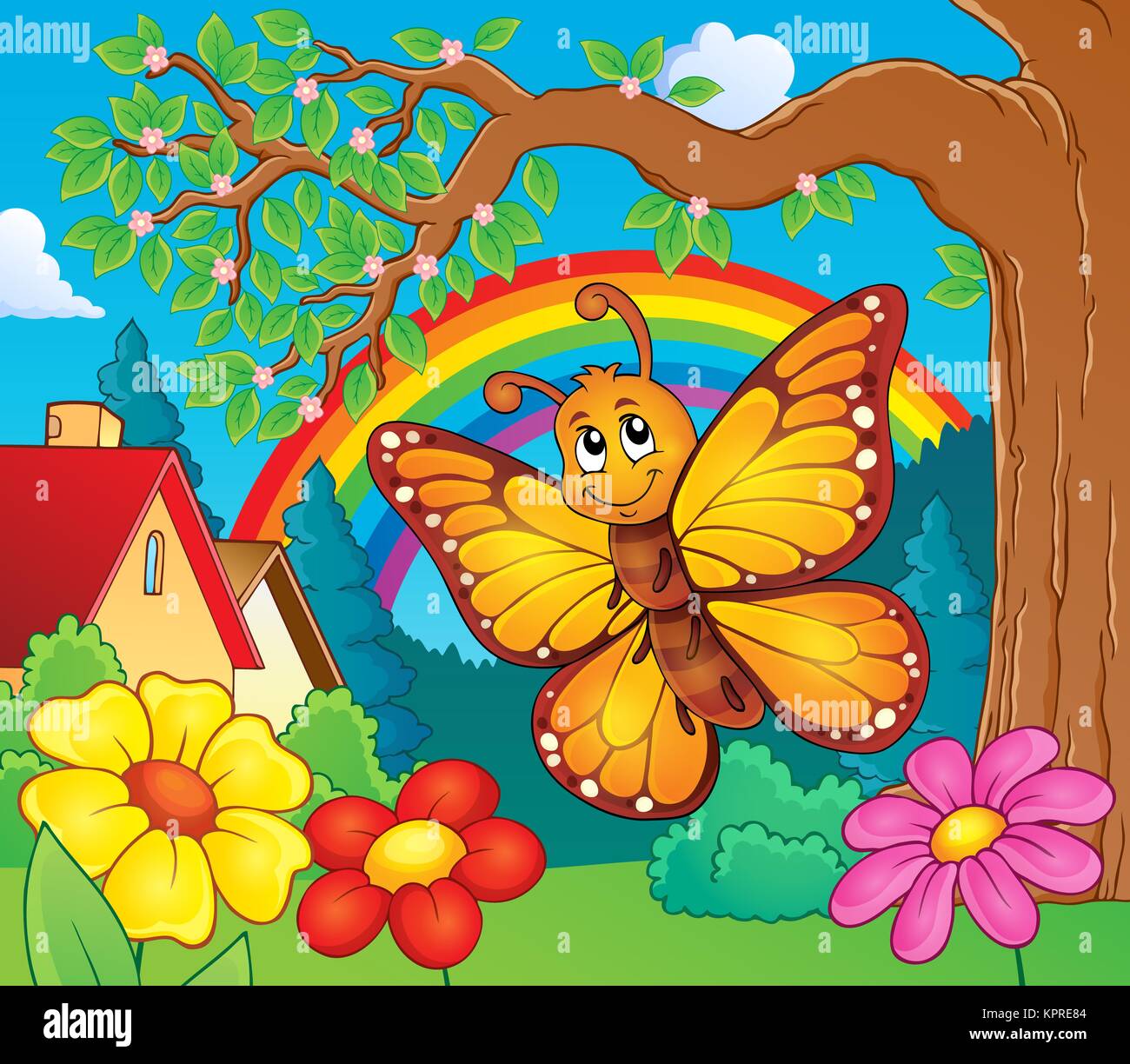 Sujet papillon heureux image 3 Banque D'Images