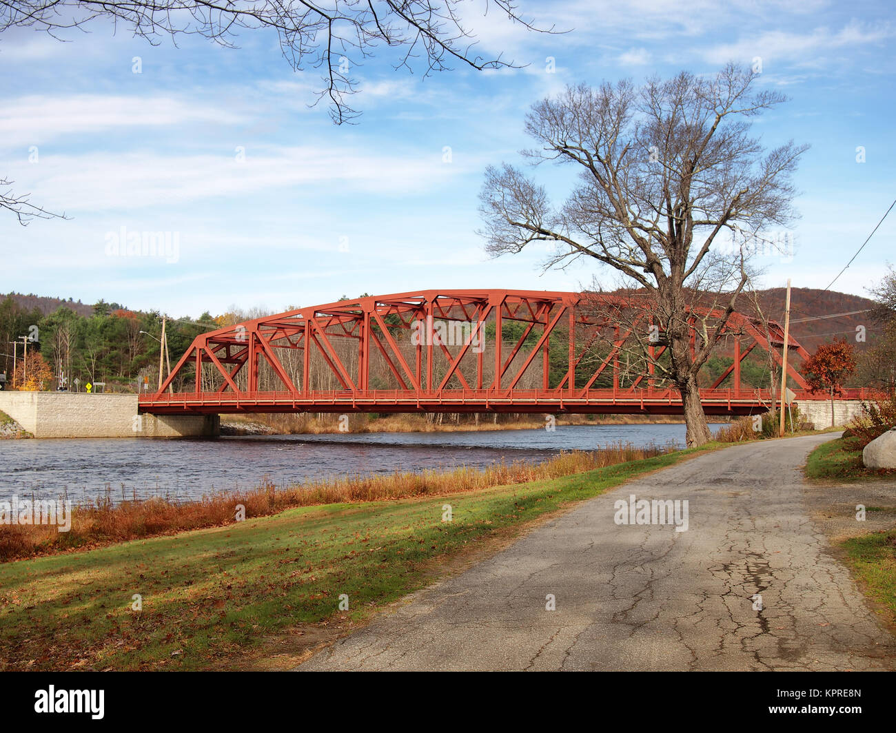 Le Pont de Riparius Riparius, New York , un truss bridge sur le fleuve Hudson dans l'Adirondack State Park Banque D'Images