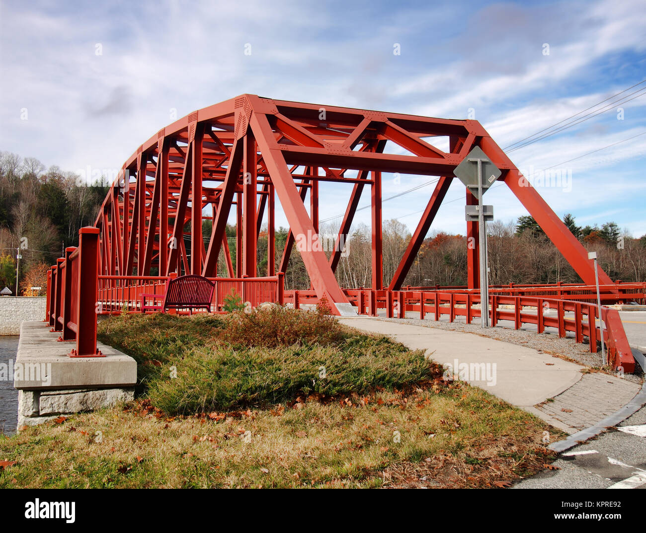 Le Pont de Riparius Riparius, New York , un truss bridge sur le fleuve Hudson dans l'Adirondack State Park Banque D'Images