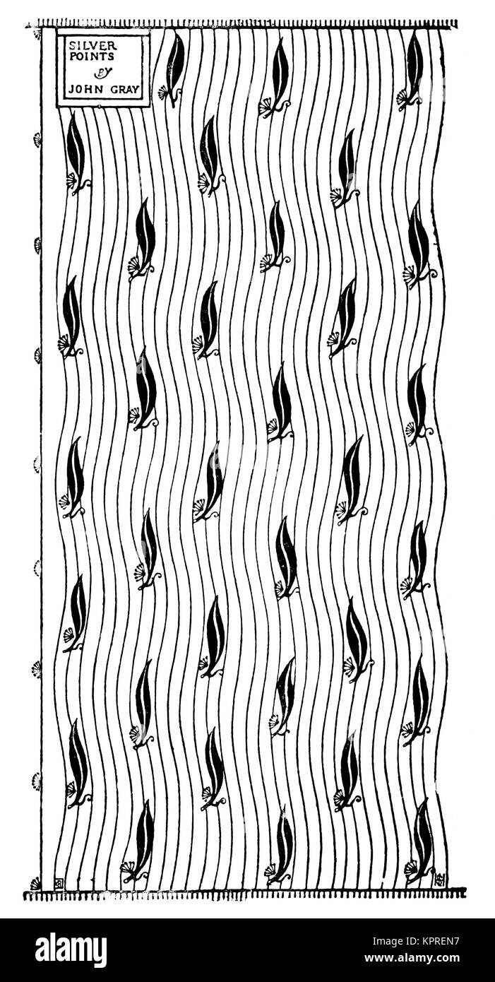 Points d'argent par John Gray, 1892 Couverture de livre design par artiste Charles Ricketts du Studio Magazine Banque D'Images