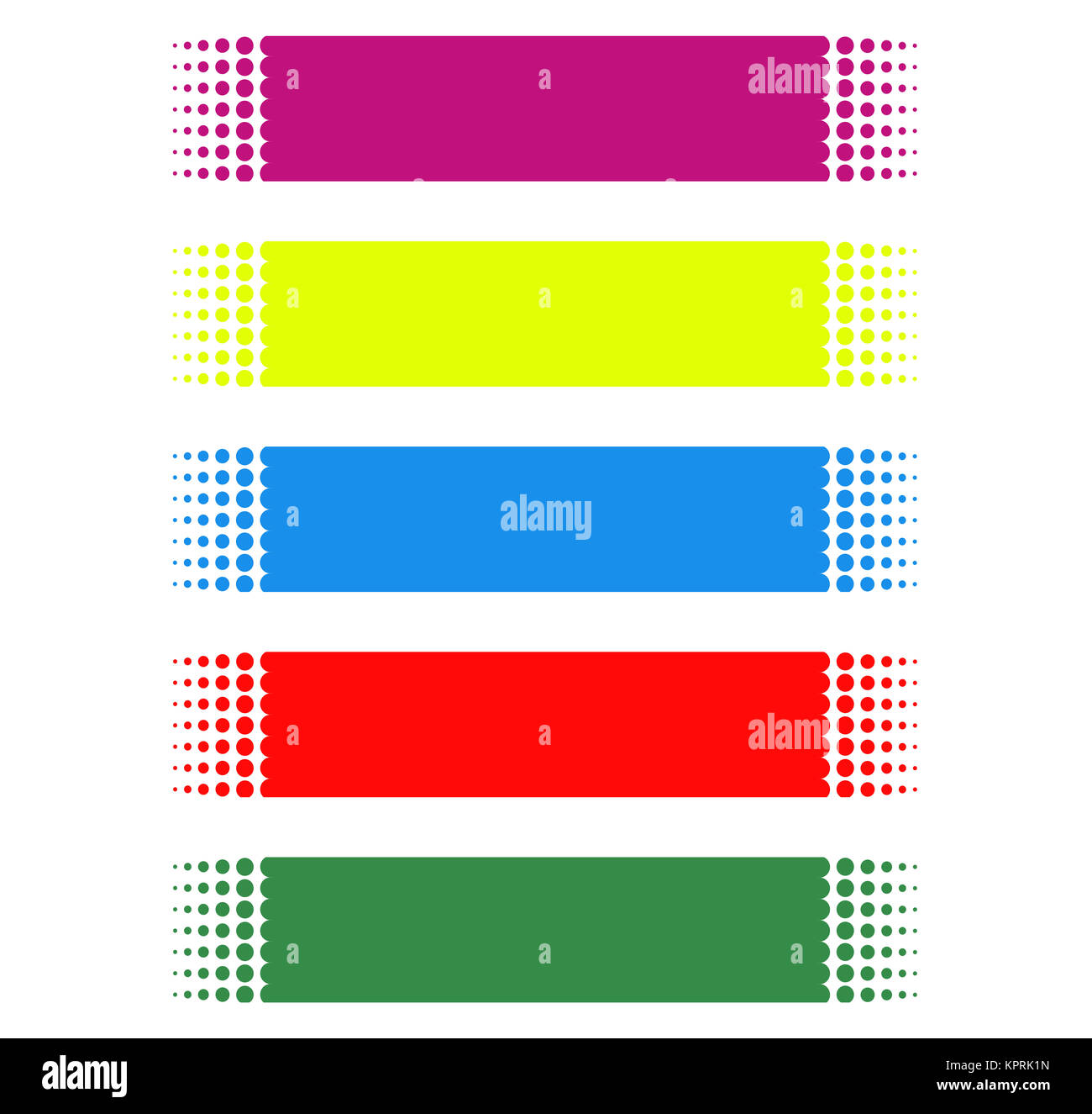 Farbstreifen Übergang aus Punkten mit verschiedenen Farben en 5 Banque D'Images