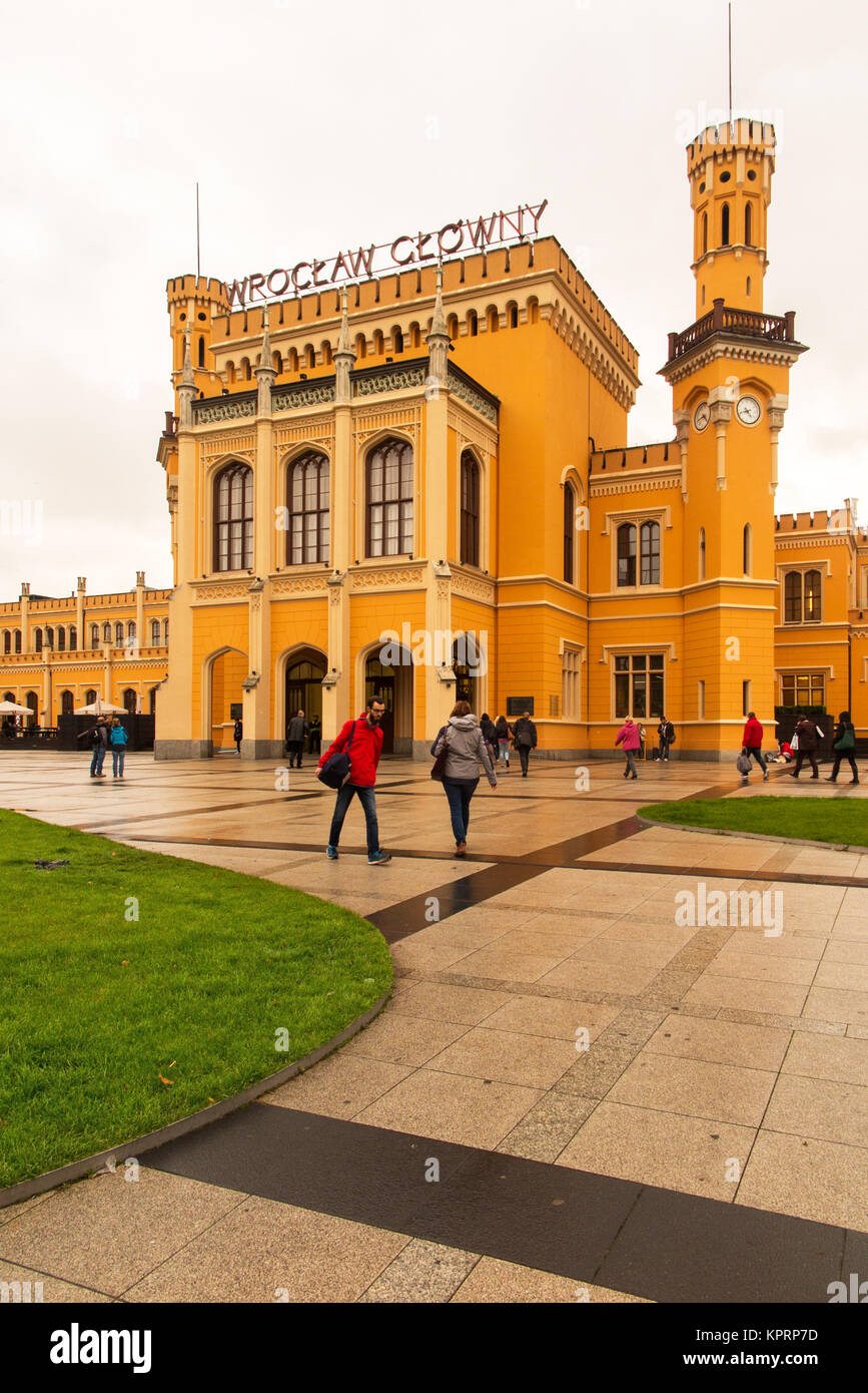 Wroclaw glowny récemment rénové la gare principale de la ville polonaise de Wroclaw Pologne Banque D'Images