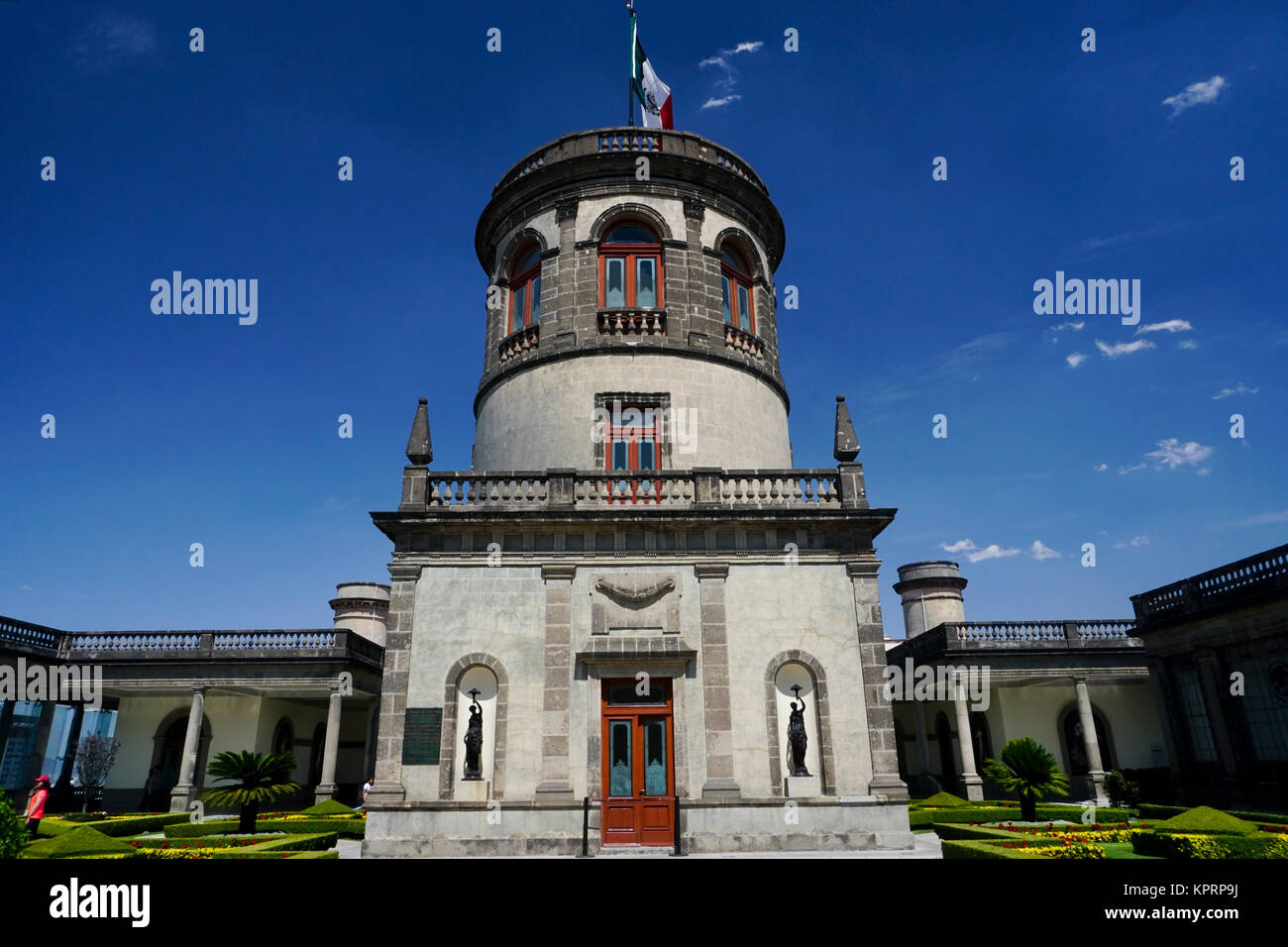 Le jardin, (El Jardin) Château de Chapultepec dans le parc de Chapultepec, Mexico, Mexique Banque D'Images