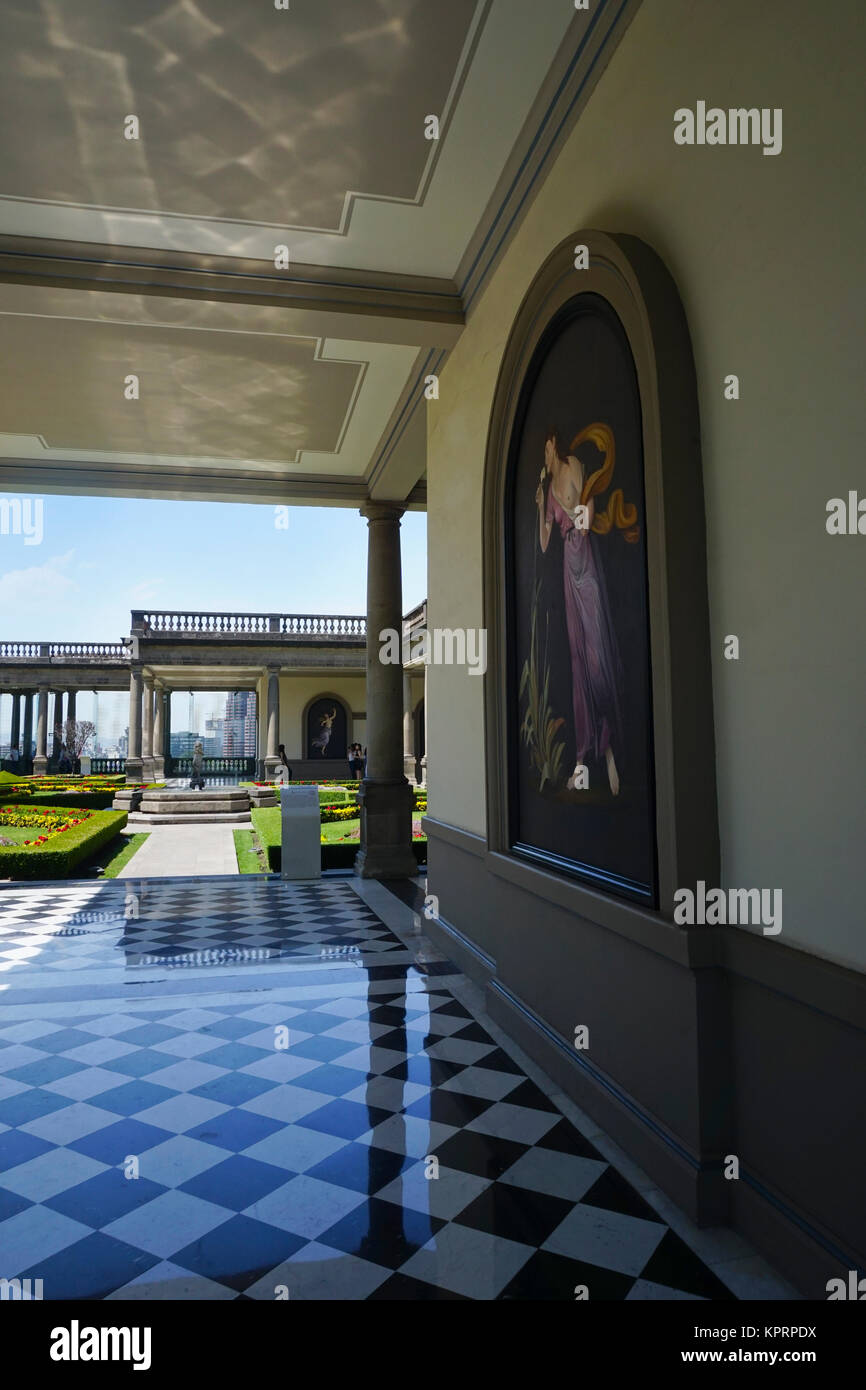 Le jardin (El Jardin), château de Chapultepec dans le parc de Chapultepec, Mexico, Mexique Banque D'Images