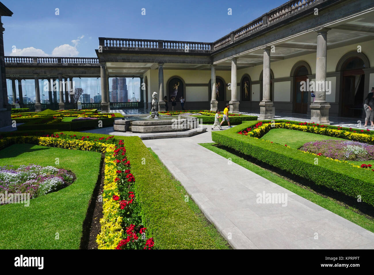 Le jardin (El Jardin), château de Chapultepec dans le parc de Chapultepec, Mexico, Mexique Banque D'Images