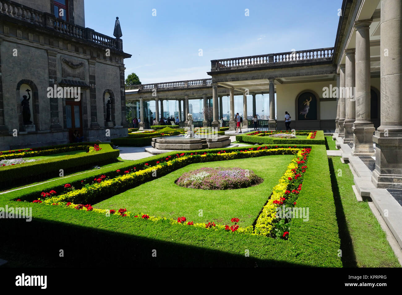 Le jardin (El Jardin), château de Chapultepec dans le parc de Chapultepec, Mexico, Mexique Banque D'Images