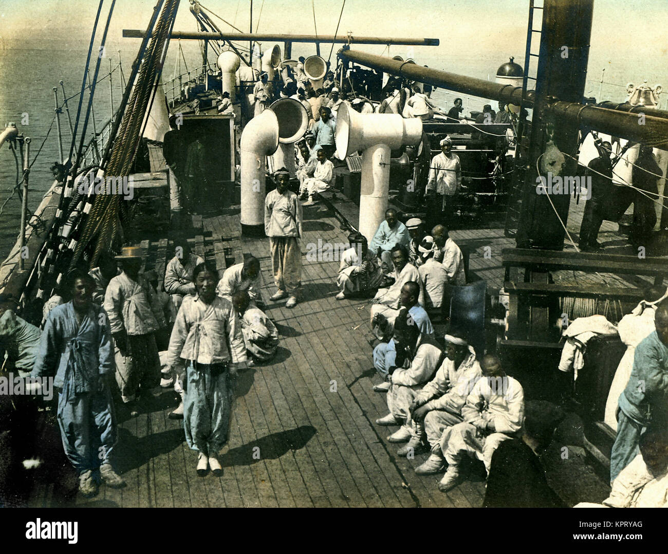 Voyage en mer du Vieux Japon Banque D'Images