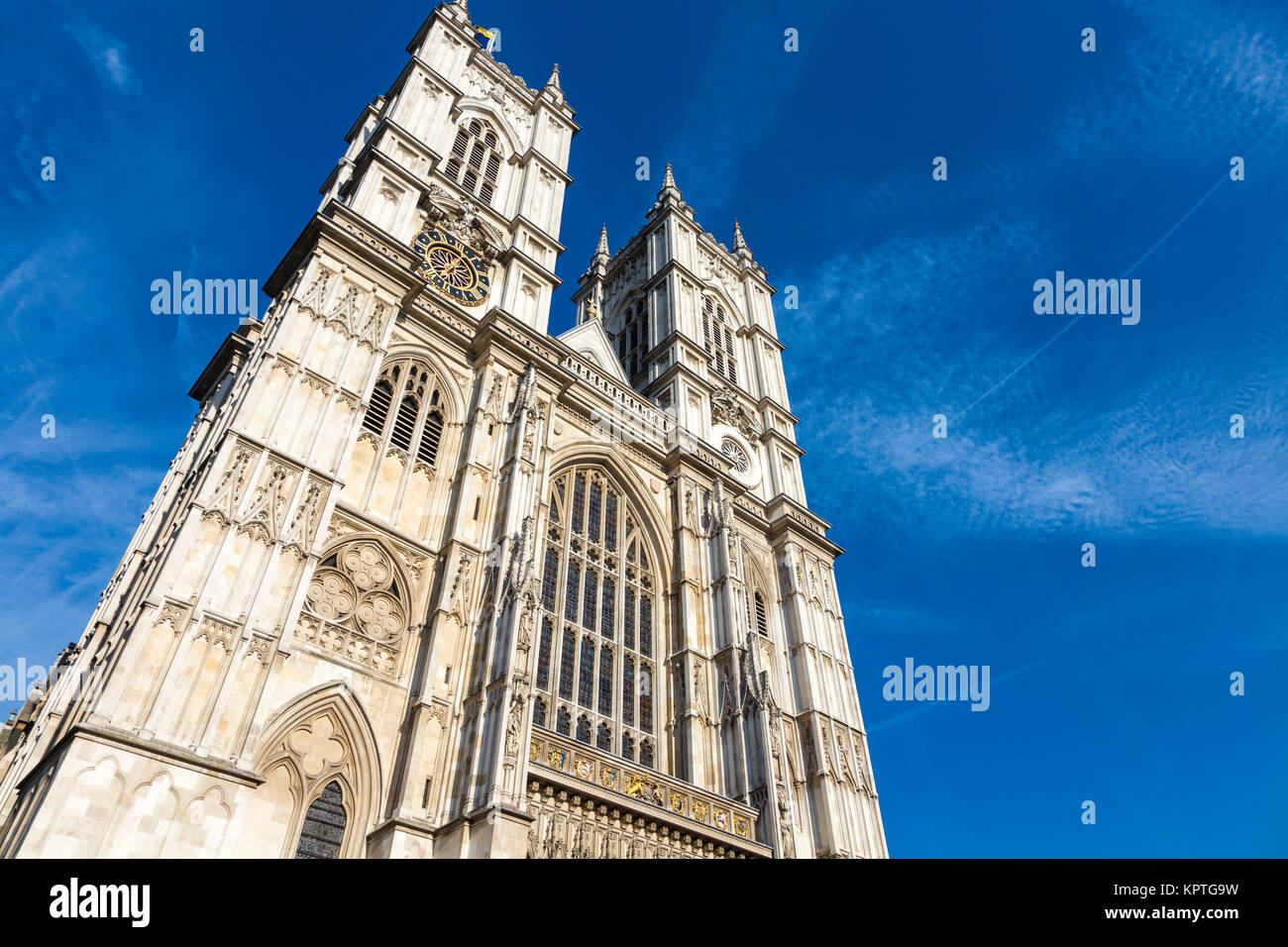 La façade de l'abbaye de Westminster, London, UK Banque D'Images