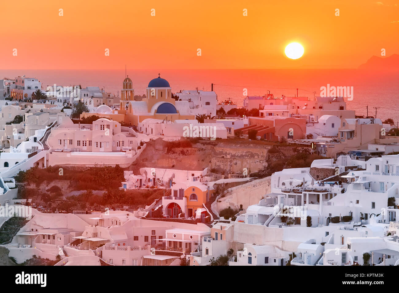 Au coucher du soleil, Oia Santorini, Grèce Banque D'Images