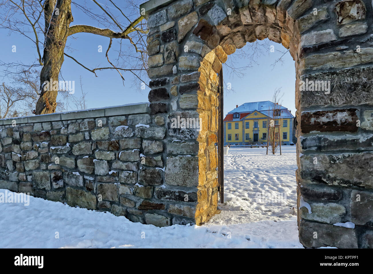 Vue sur le château de Mönchshof à Gotha Banque D'Images