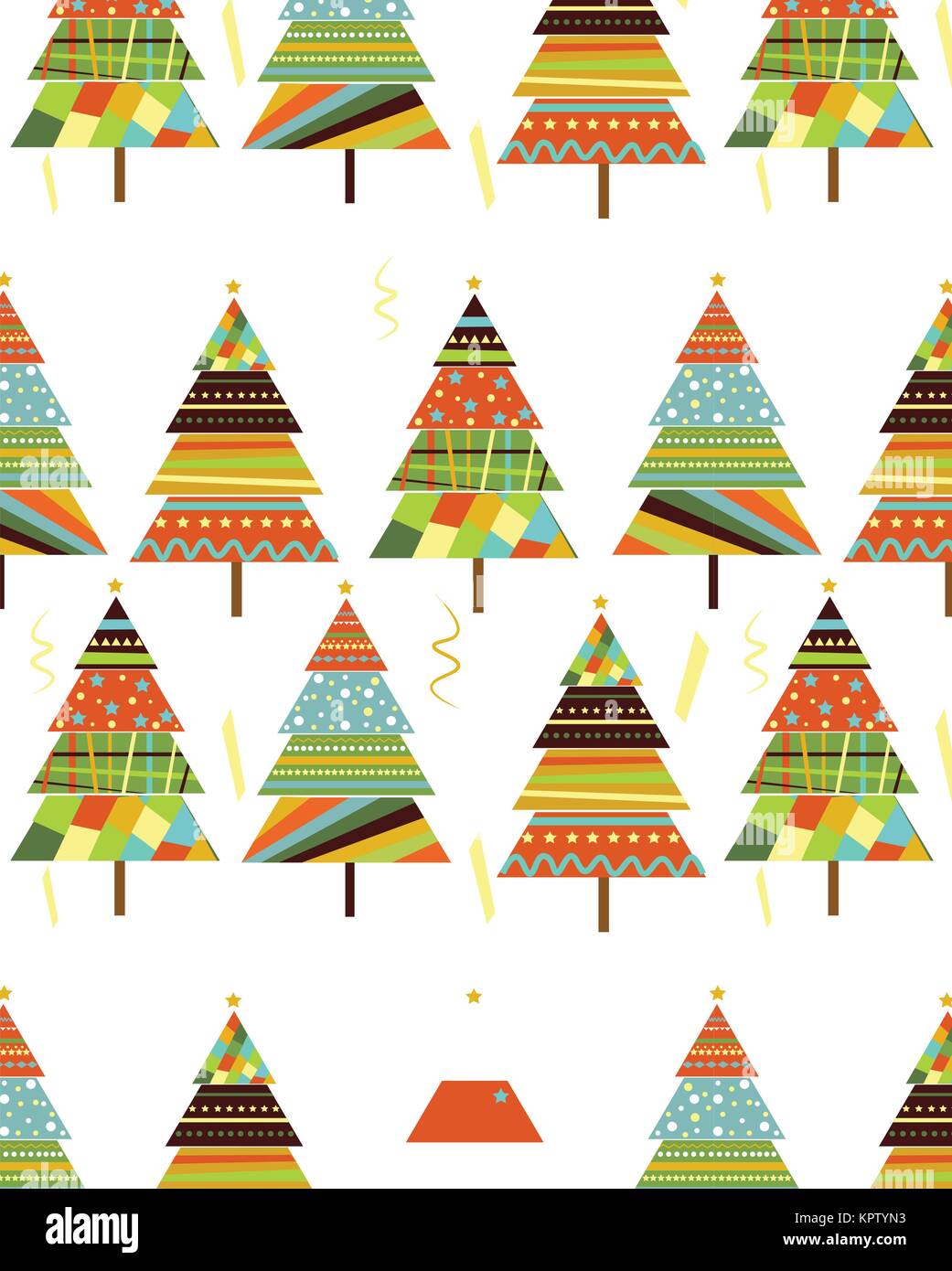 Colorful abstract vector background pattern,fond d'hiver avec les arbres de Noël,style dessin animé. Illustration de Vecteur