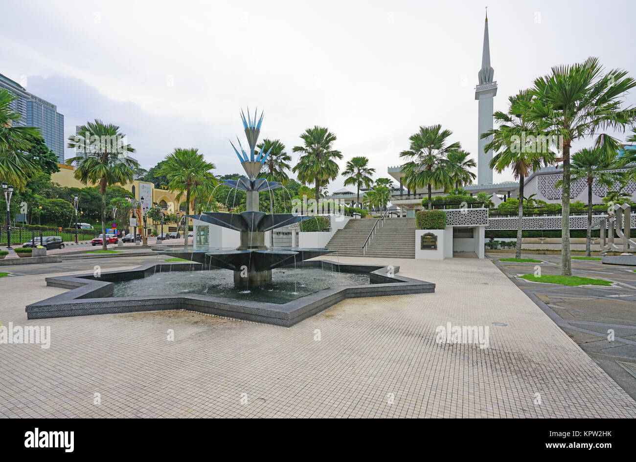 Vue de la Mosquée Nationale de la Malaisie (Masjid Negara) situé dans la région de Wilayah Persekutuan Kuala Lumpur, Malaisie Banque D'Images