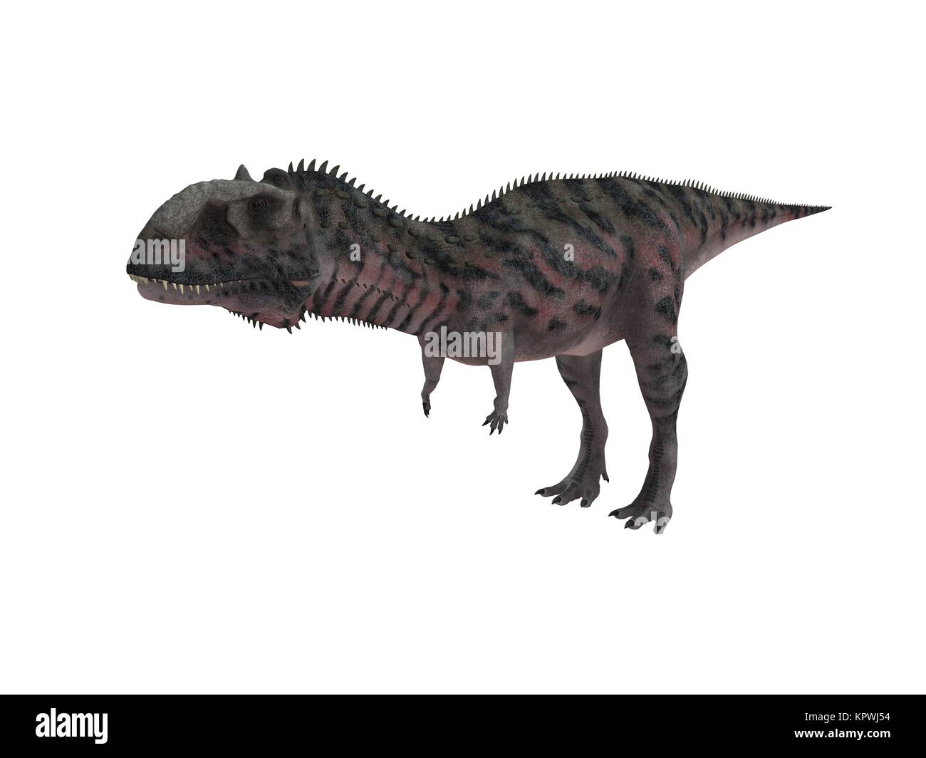 Le rendu 3D d'un dinosaure à l'intérieur d'un stade blanc Banque D'Images