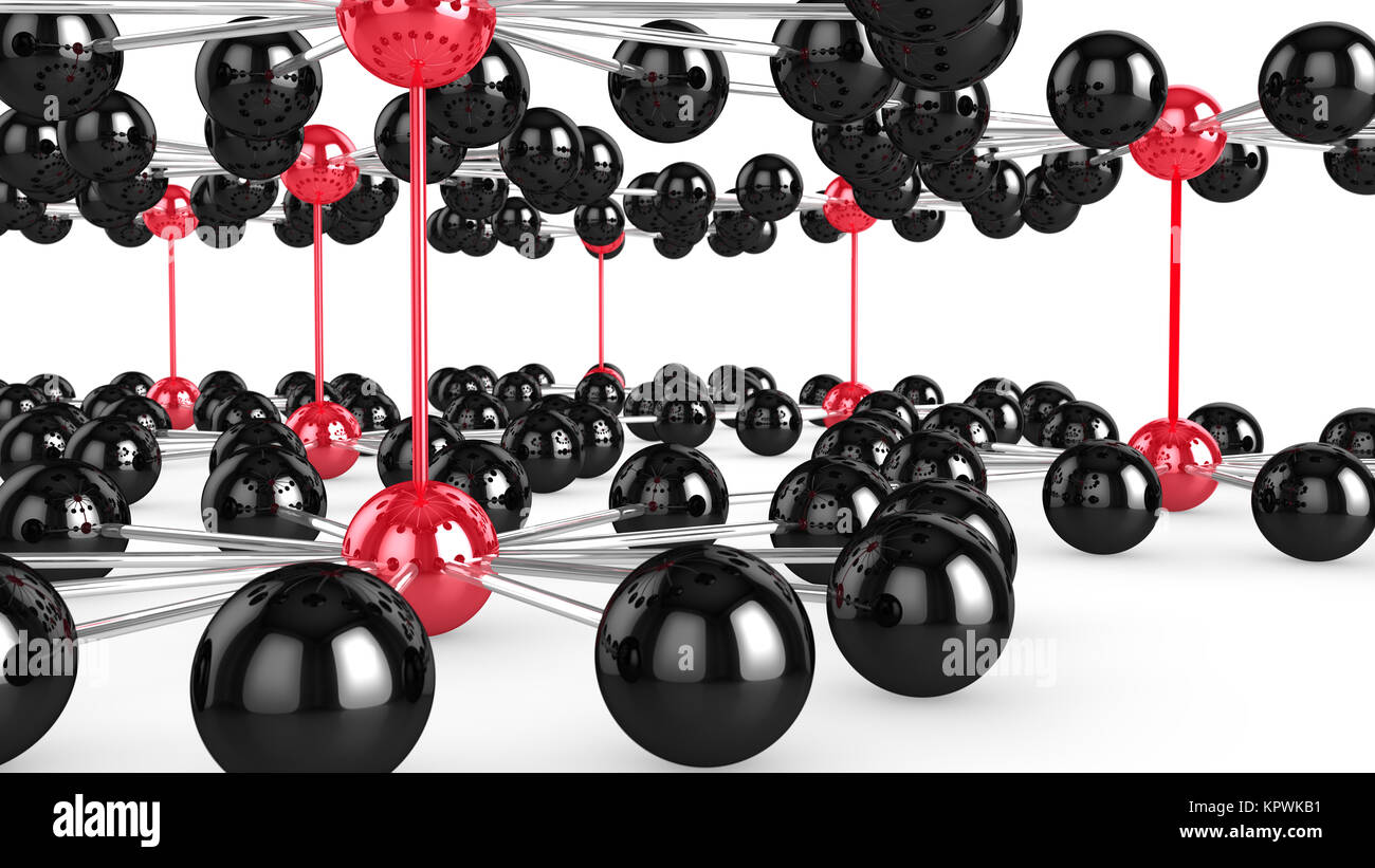 Les réseaux interconnectés noir circulaire sur deux niveaux Banque D'Images