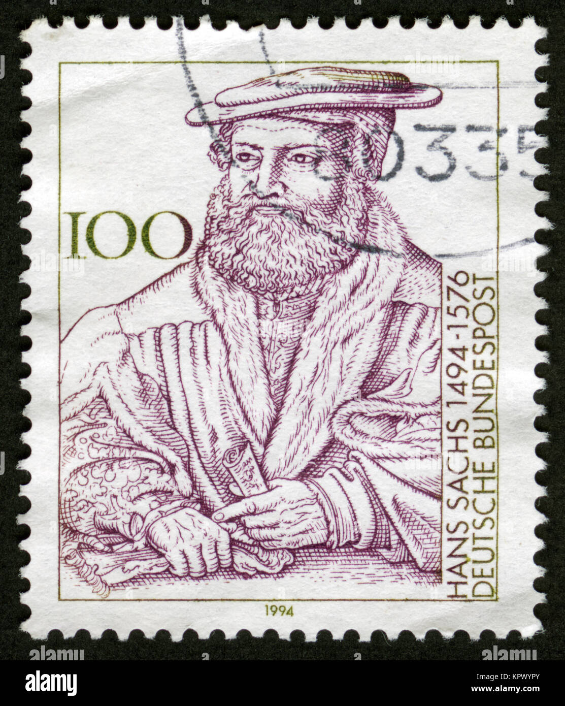 Un timbre imprimé en Allemagne, Banque D'Images